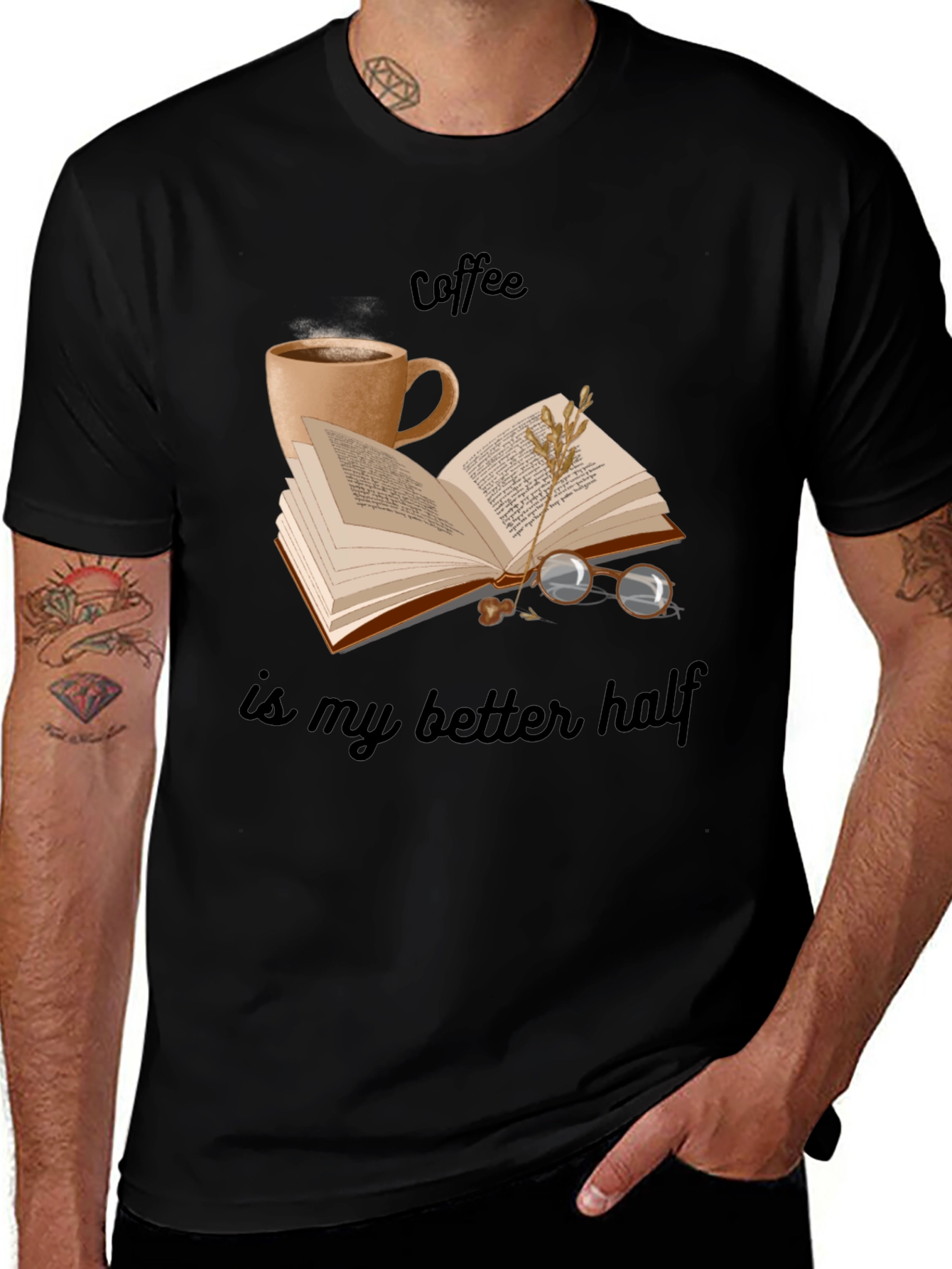 Variant 10 of Coffee is My Better Half T-Shirt - Book Lover Apparel
