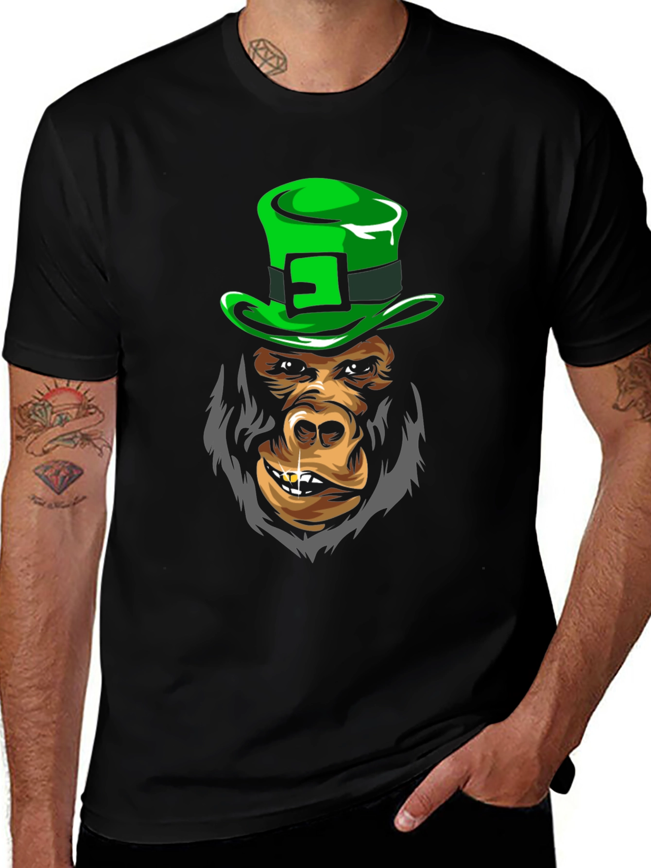 Variant 11 of Leprechaun Gorilla Graphic Tee