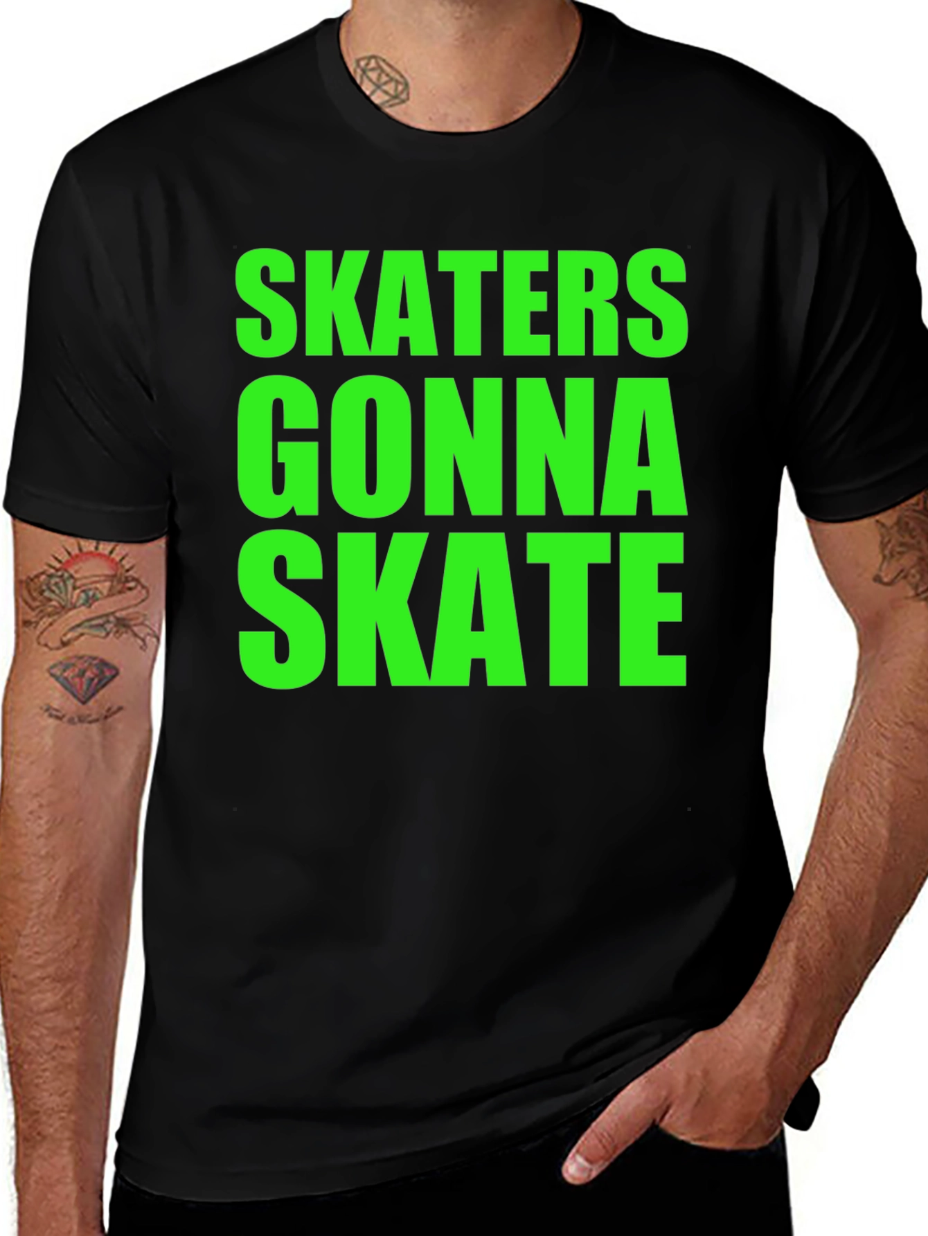 Variant 19 of Skaters Gonna Skate Graphic Tee - Black