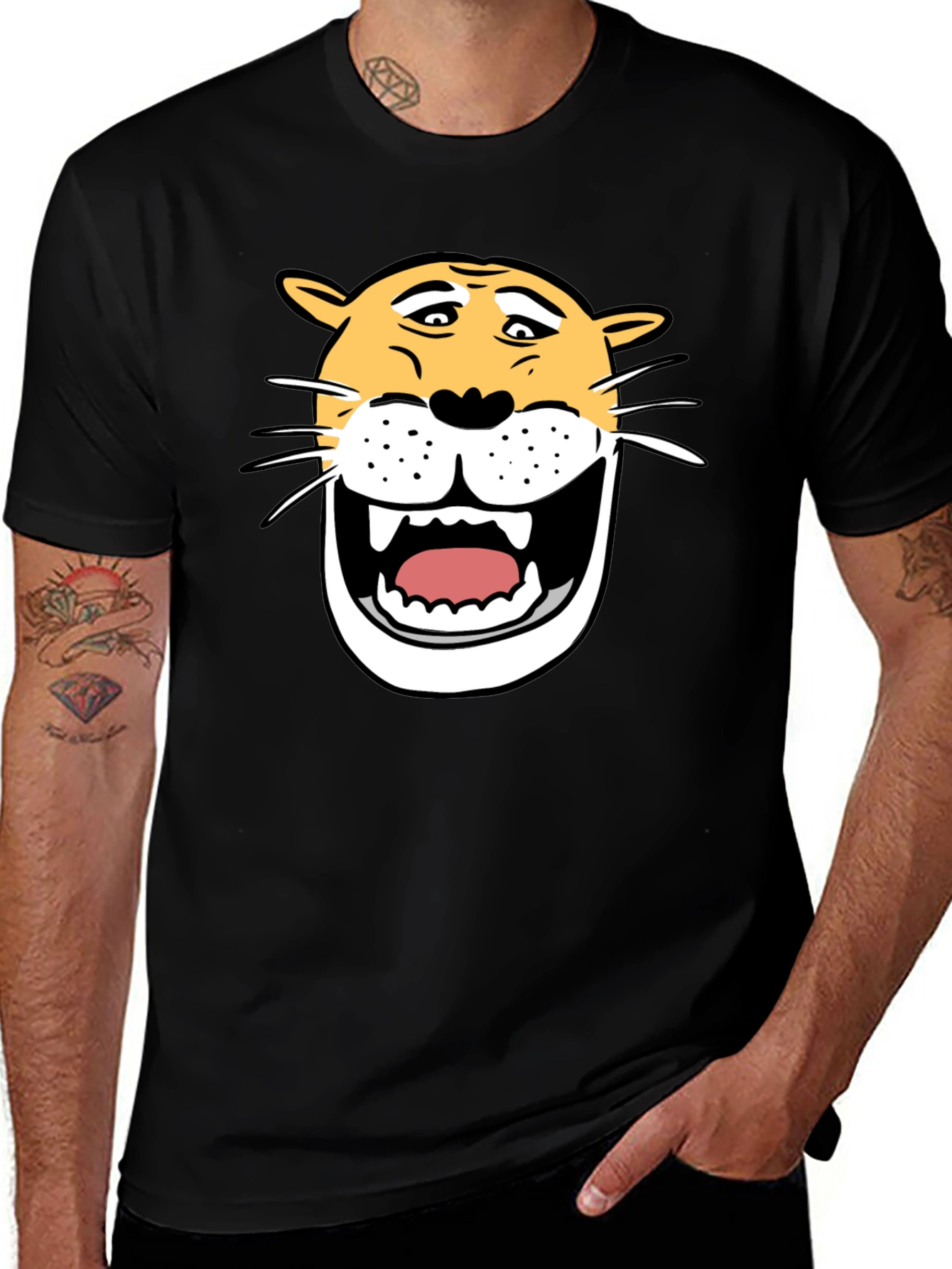 Variant 2 of Funny Cartoon Lion Graphic T-Shirt