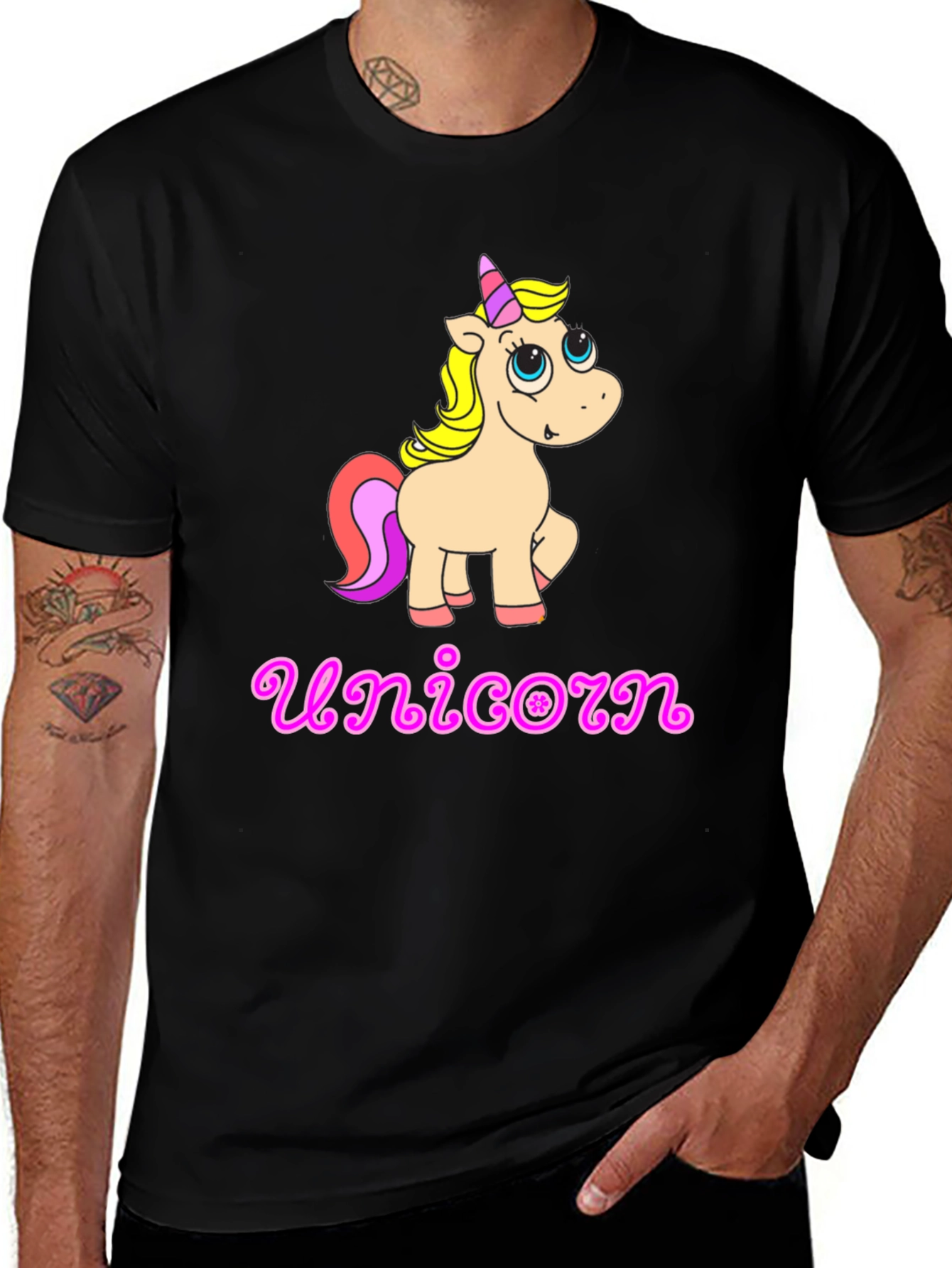 Variant 6 of Unicorn Graphic Black T-Shirt