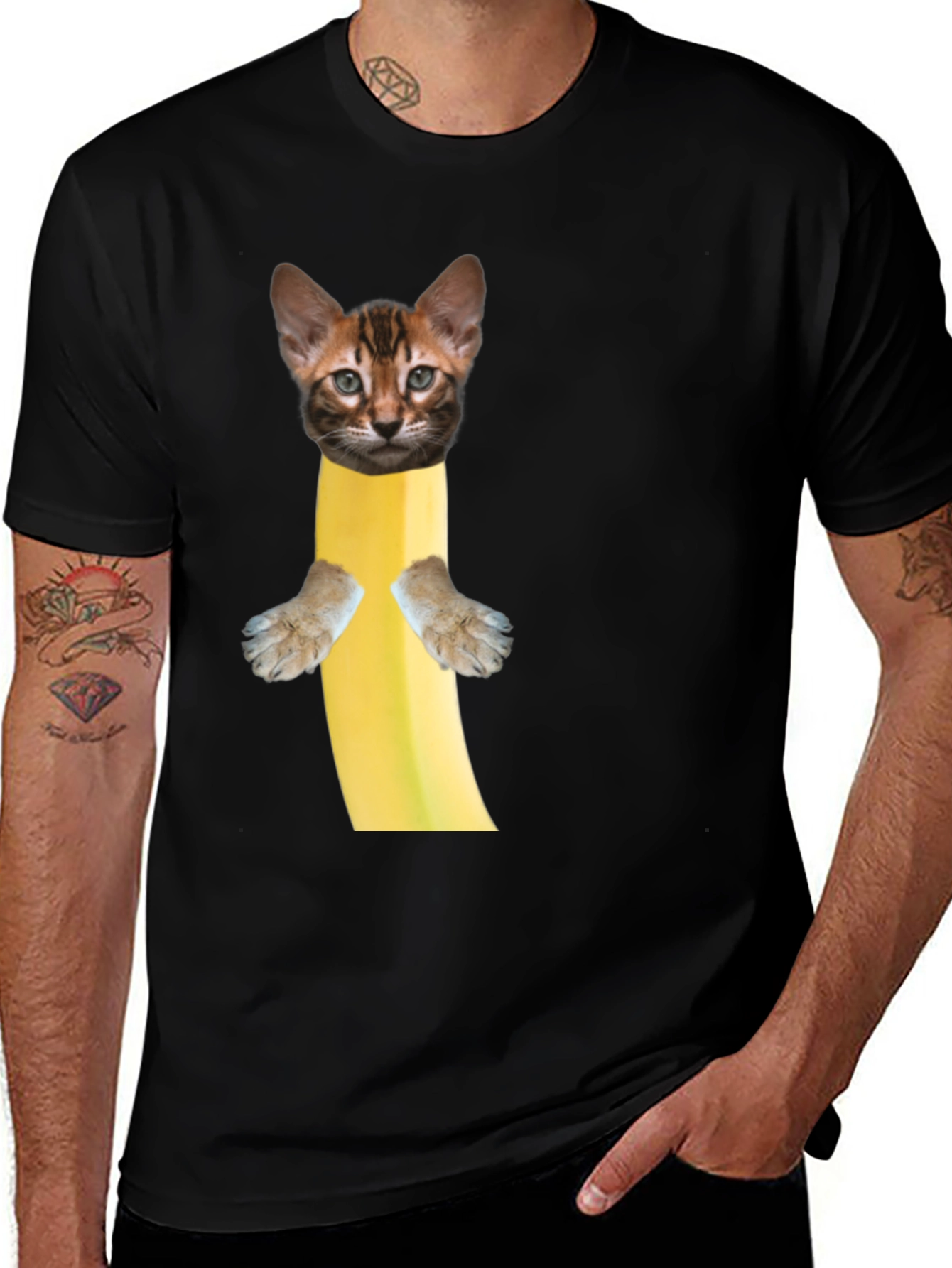 Variant 15 of Funny Cat Banana T-Shirt 