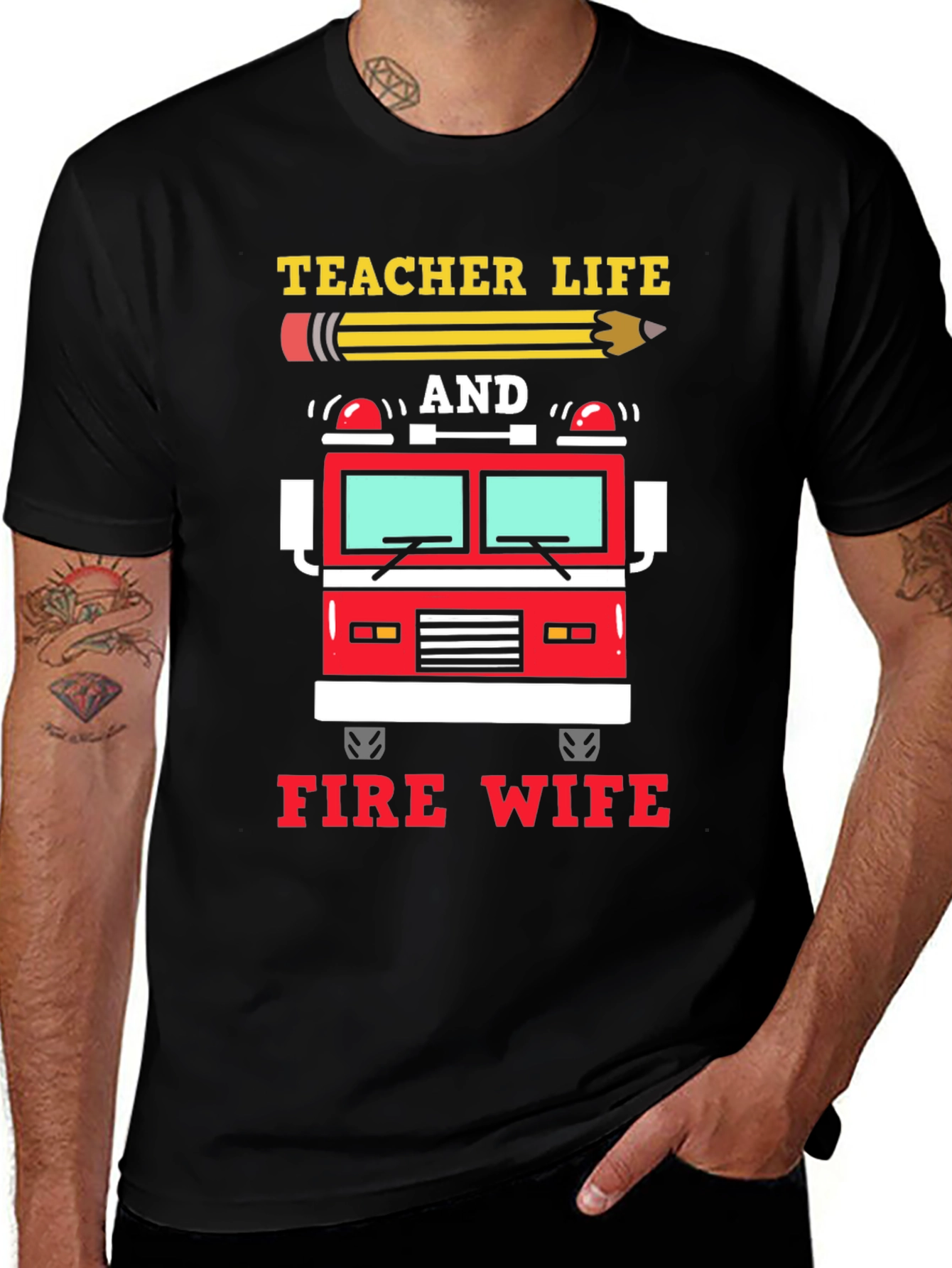 Variant 12 of Teacher Life Fire Wife Graphic Tee