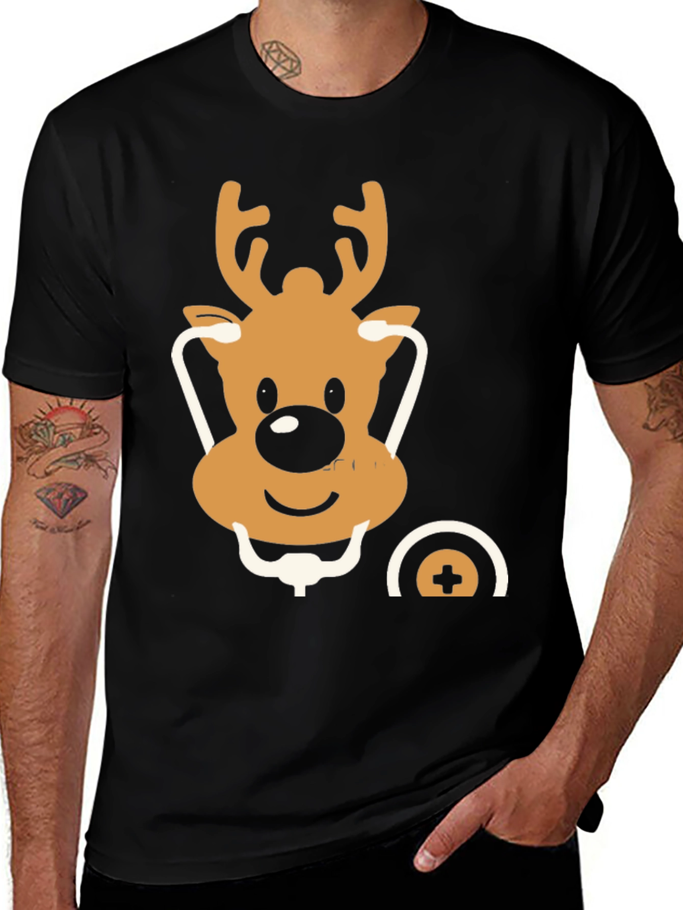 Variant 15 of Festive Reindeer Doctor T-Shirt - Holiday Medical Style