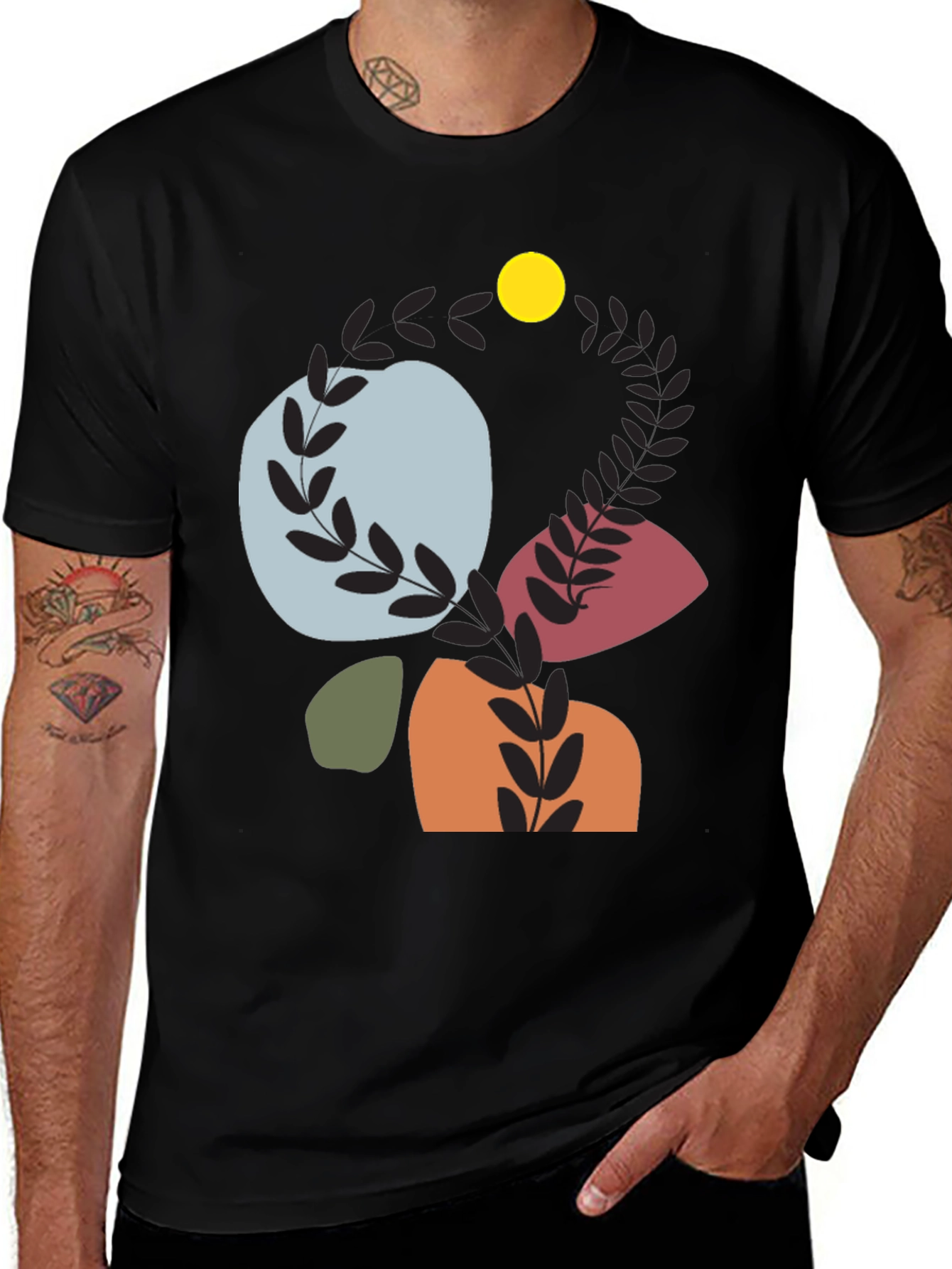 Variant 12 of Abstract Graphic Print Black T-Shirt