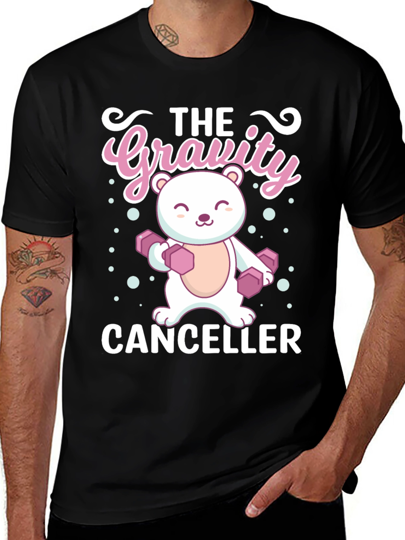 Variant 27 of Gravity Canceller Bear Lifting T-Shirt