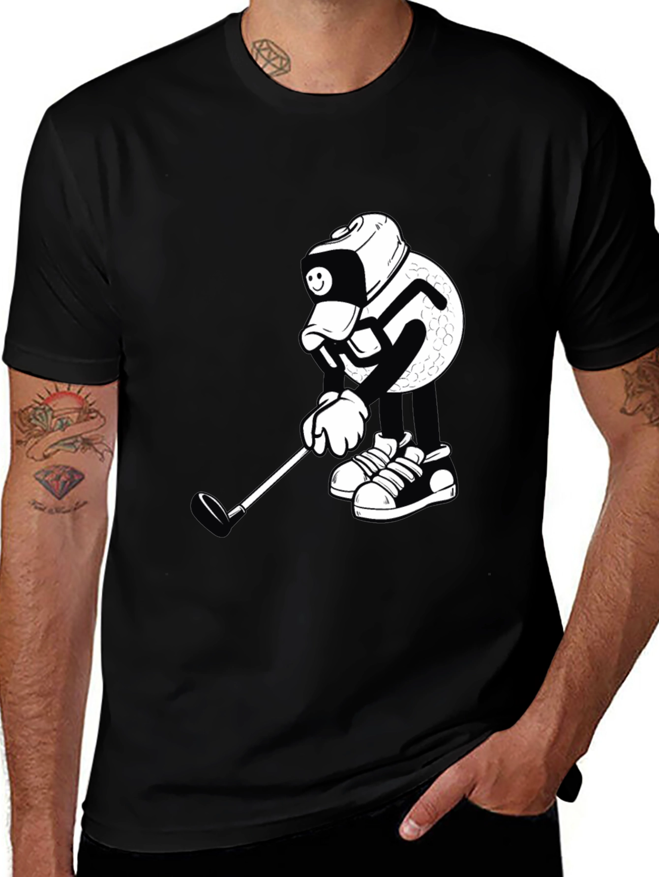 Variant 3 of Golf Ball Cartoon Graphic Tee