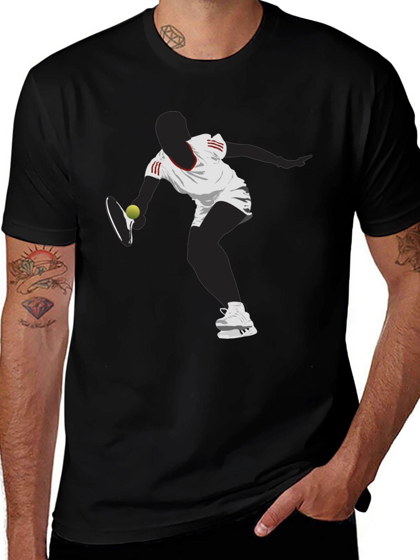 Variant 24 of Tennis Player Graphic Tee - Black