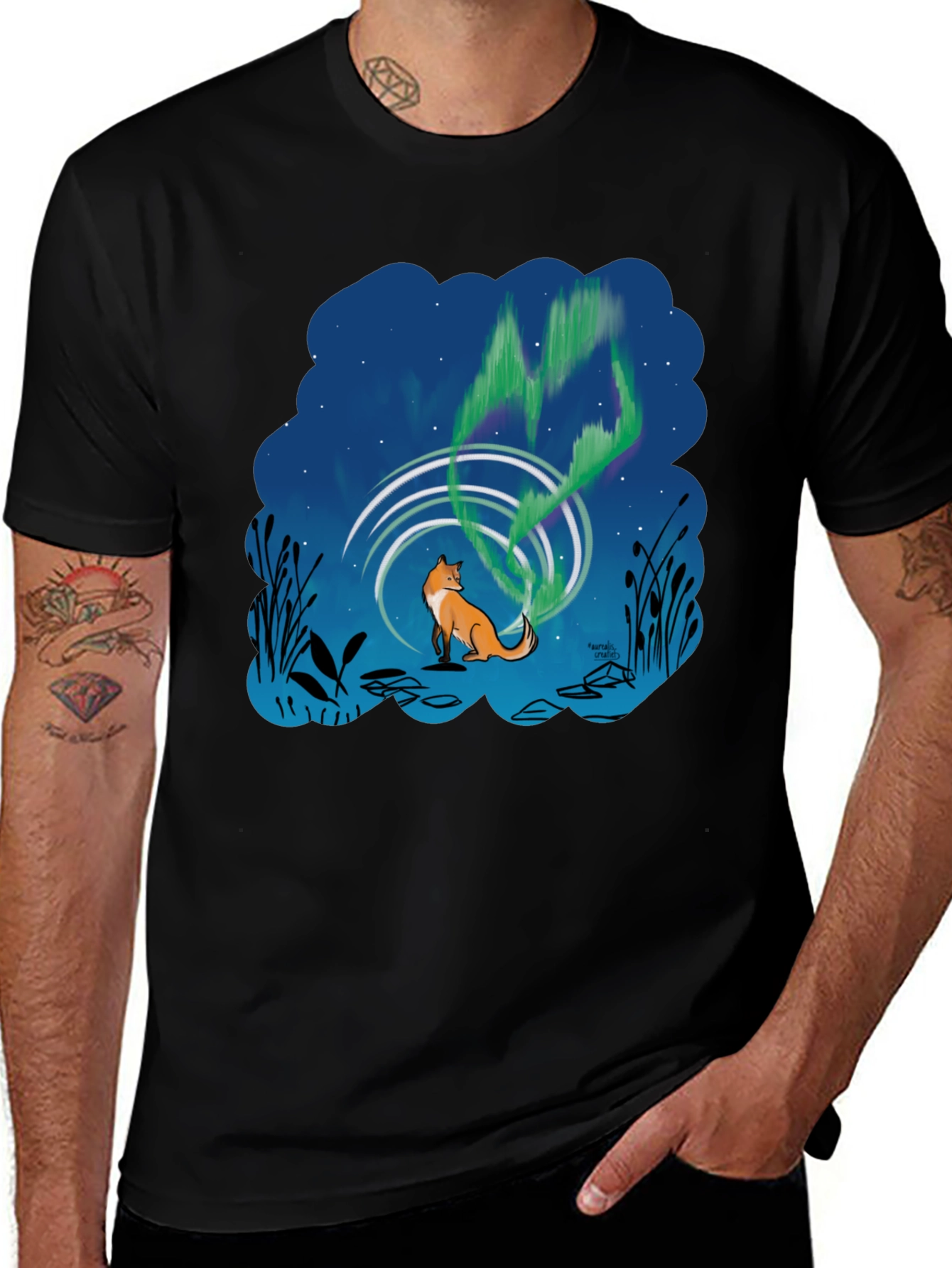 Variant 6 of Fox Northern Lights Graphic T-Shirt