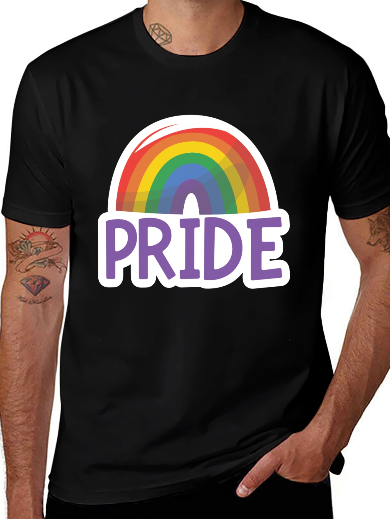 Variant 27 of Pride Rainbow Graphic Tee - Black