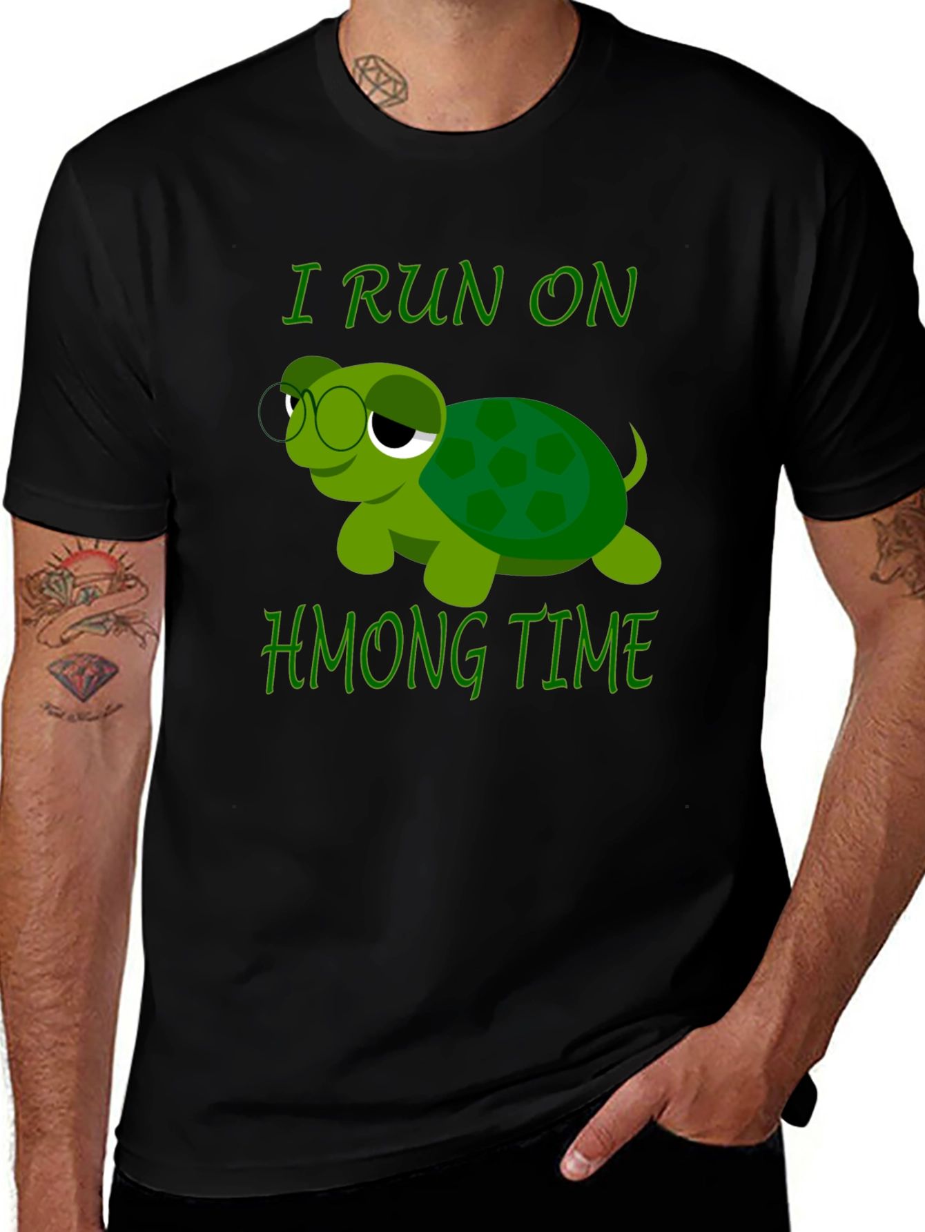Variant 29 of Funny Turtle I Run On Hmong Time T-Shirt