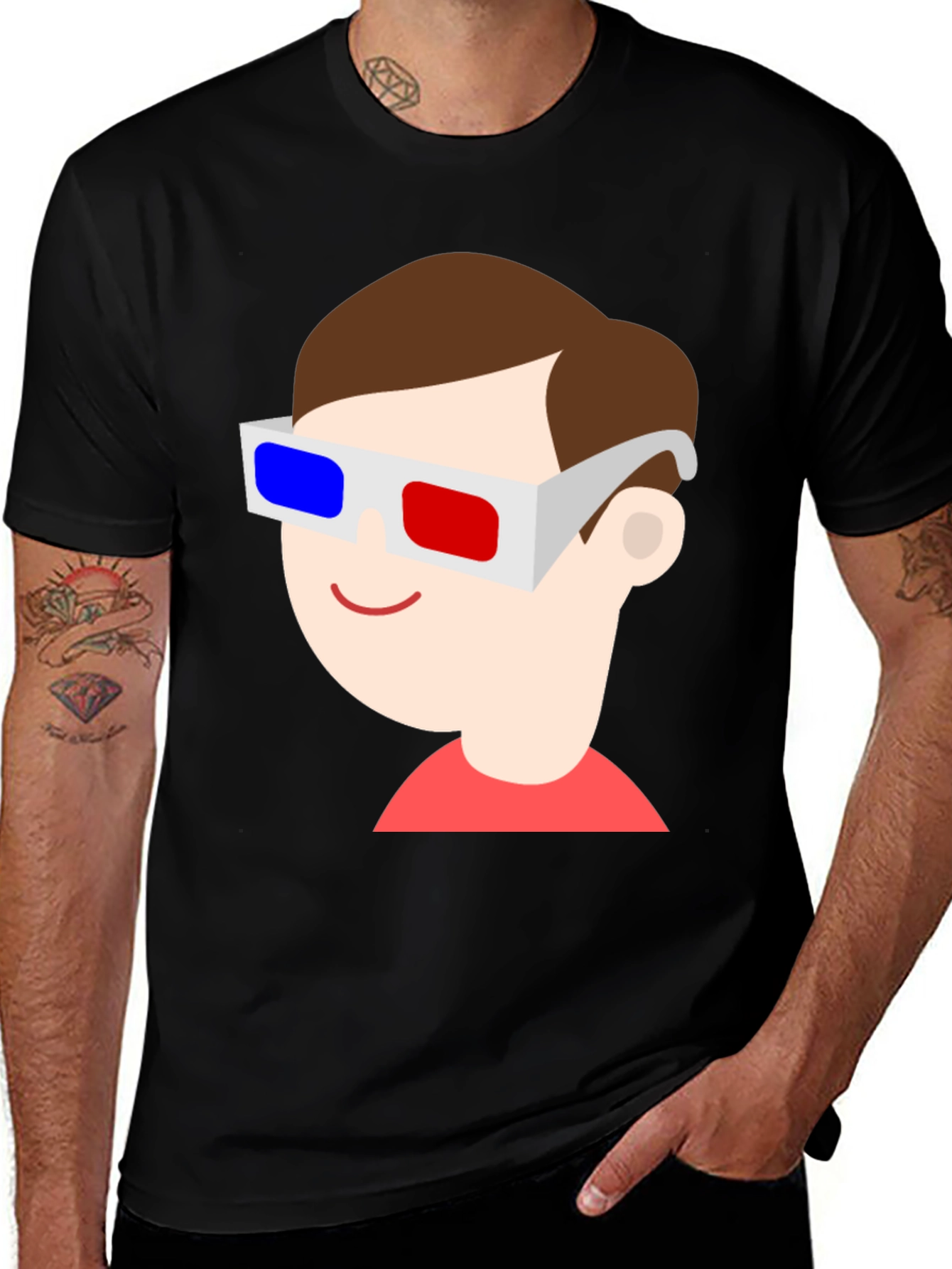 Variant 13 of Funny 3D Glasses Cartoon Graphic T-Shirt