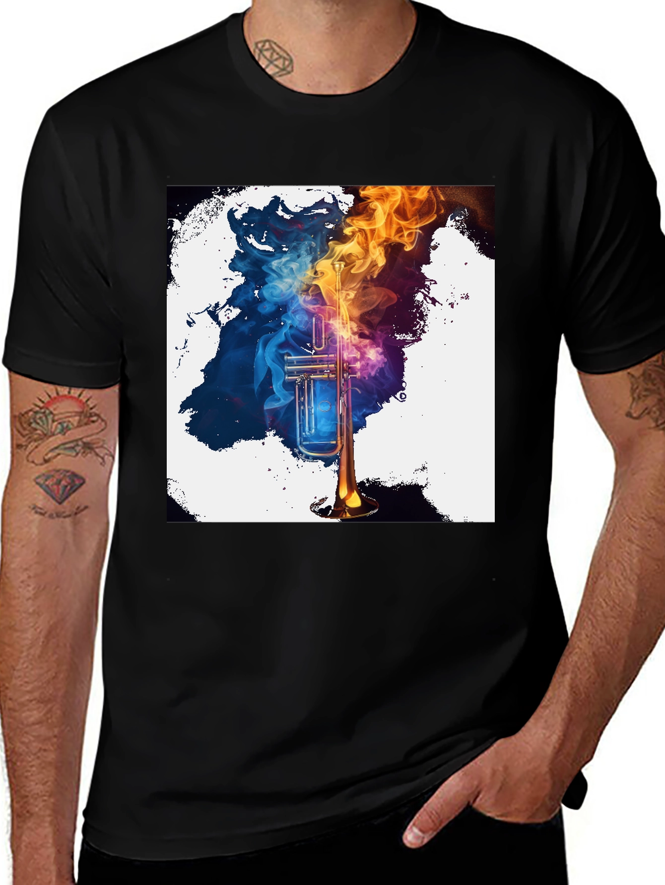 Variant 13 of Fiery Trumpet T-Shirt - Music Lover Apparel