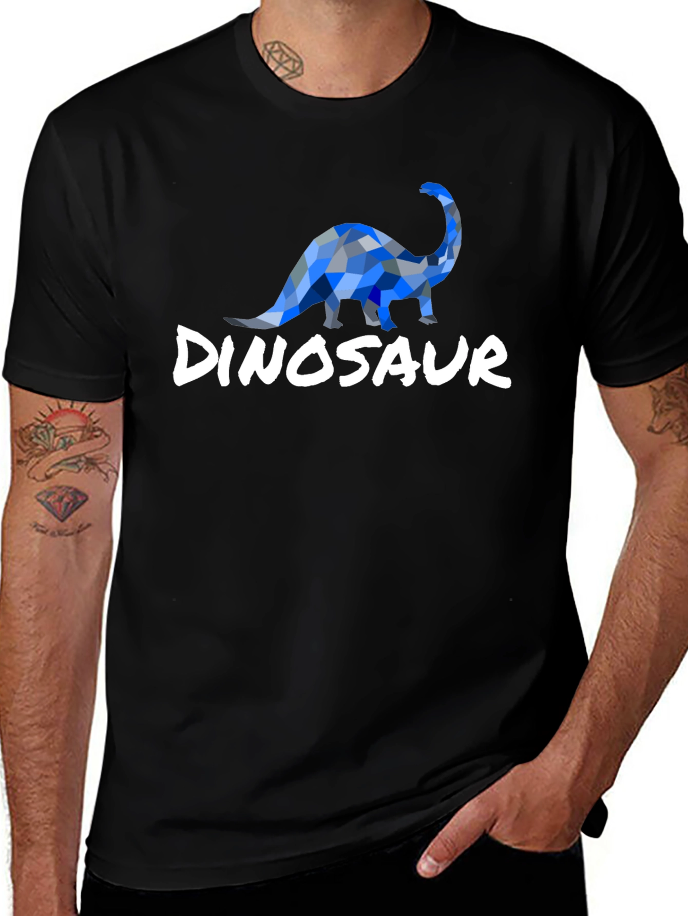 Variant 26 of Dinosaur Graphic Tee - Geometric Dino Design