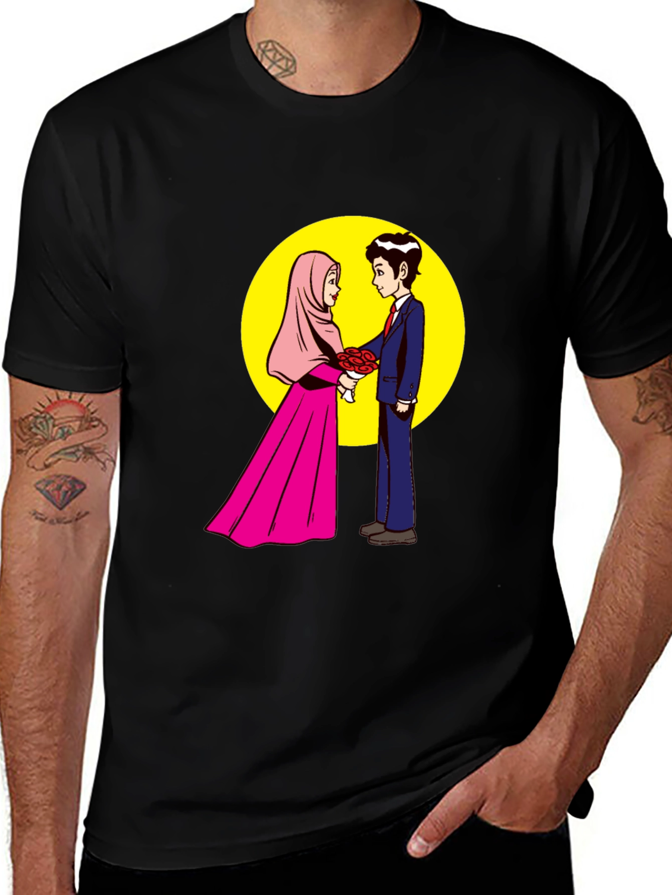 Variant 18 of Romantic Muslim Couple Graphic T-Shirt