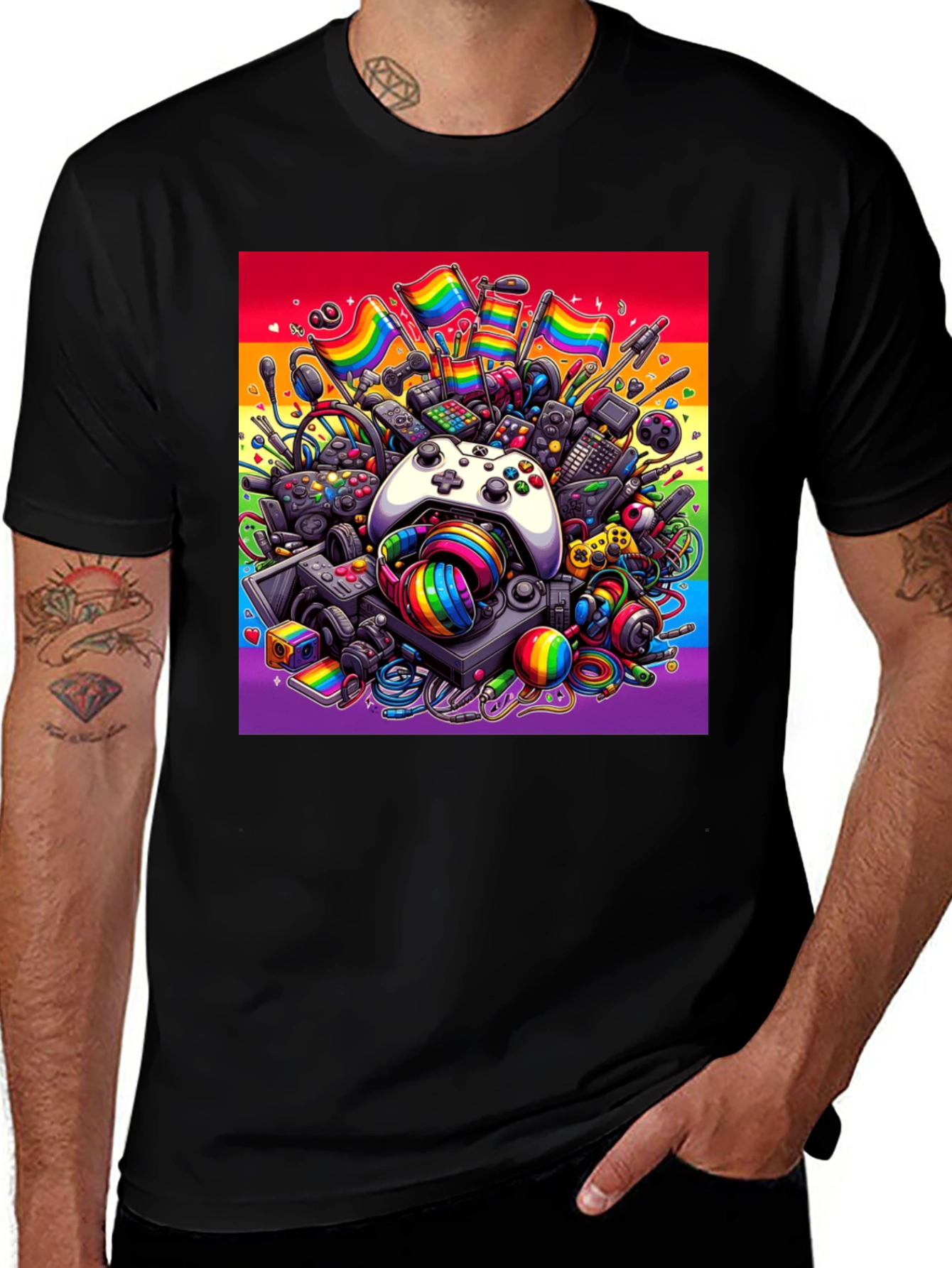 Variant 22 of Pride Gamer Black T-Shirt