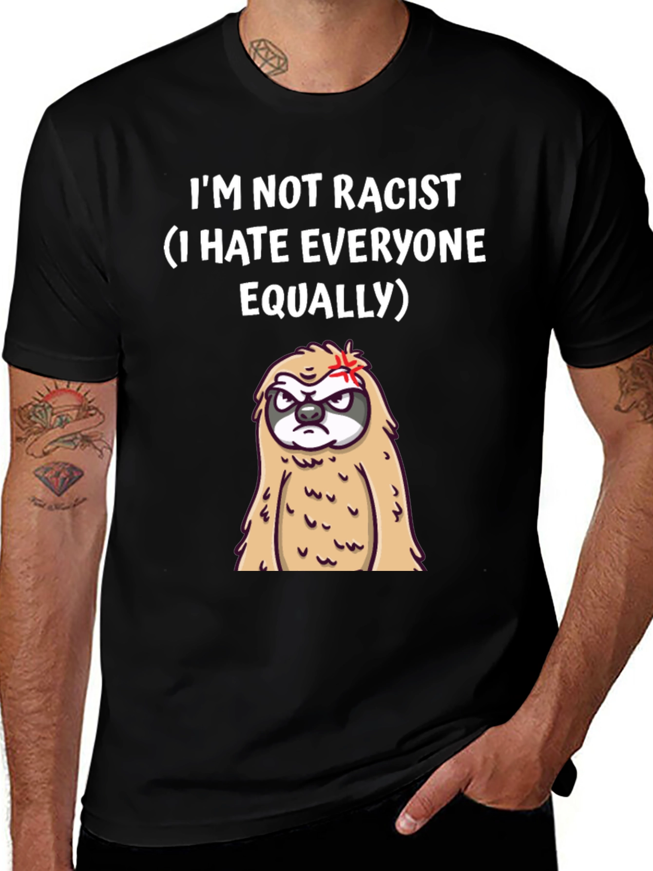 Variant 13 of I'm Not Racist Sloth Graphic T-Shirt