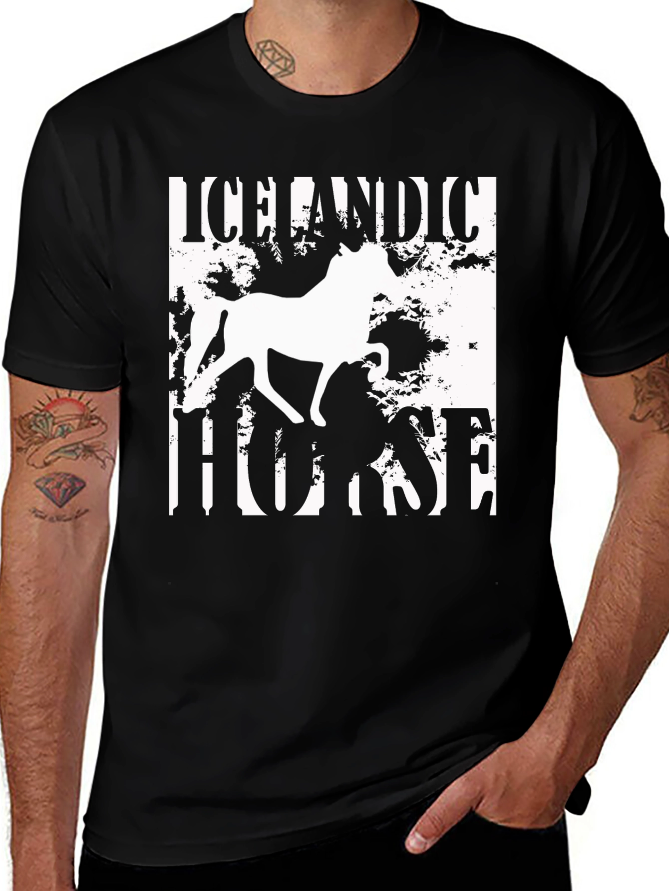 Variant 20 of Icelandic Horse Graphic T-Shirt - Black