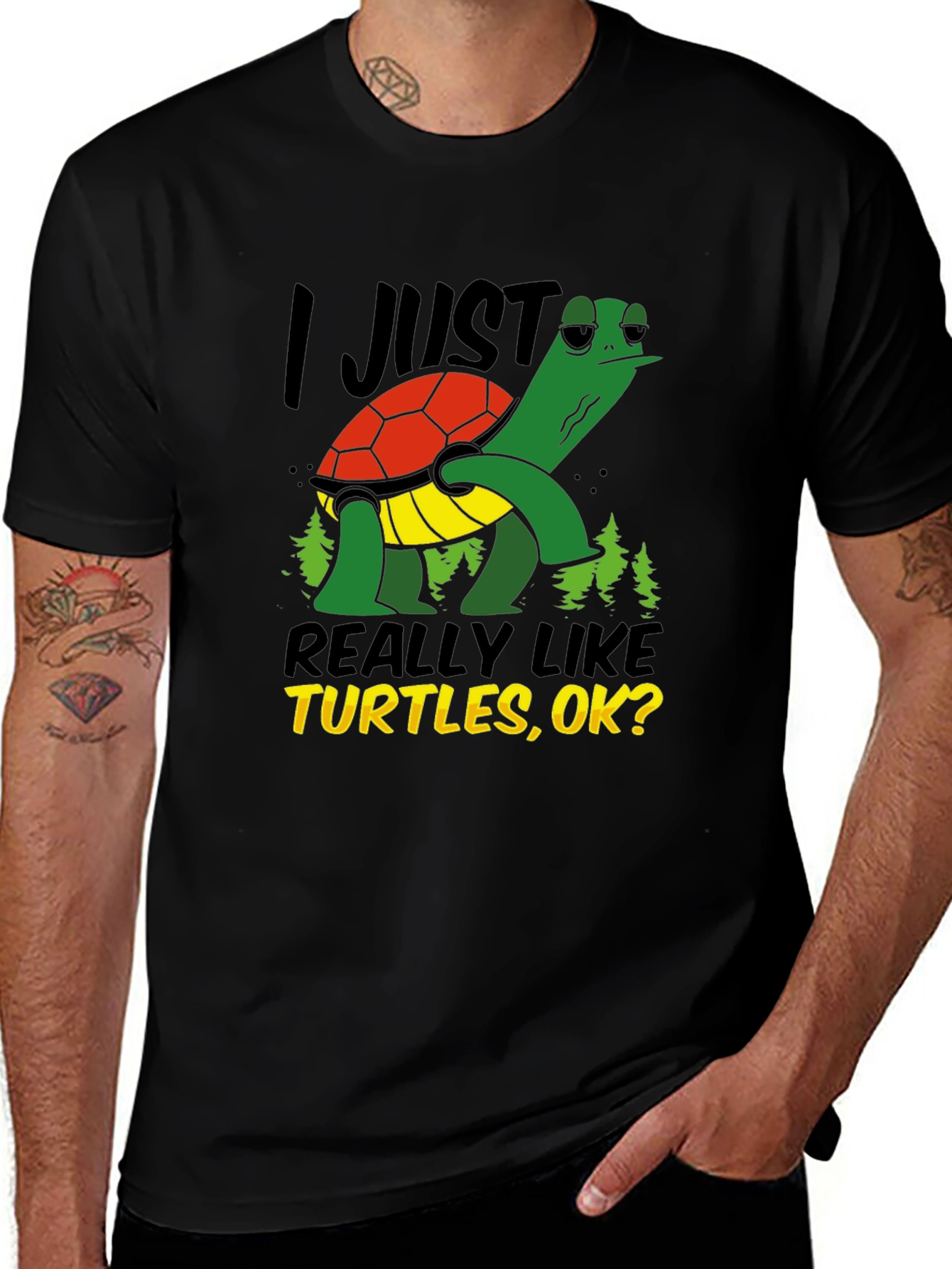 Variant 6 of I Just Really Like Turtles Graphic Tee