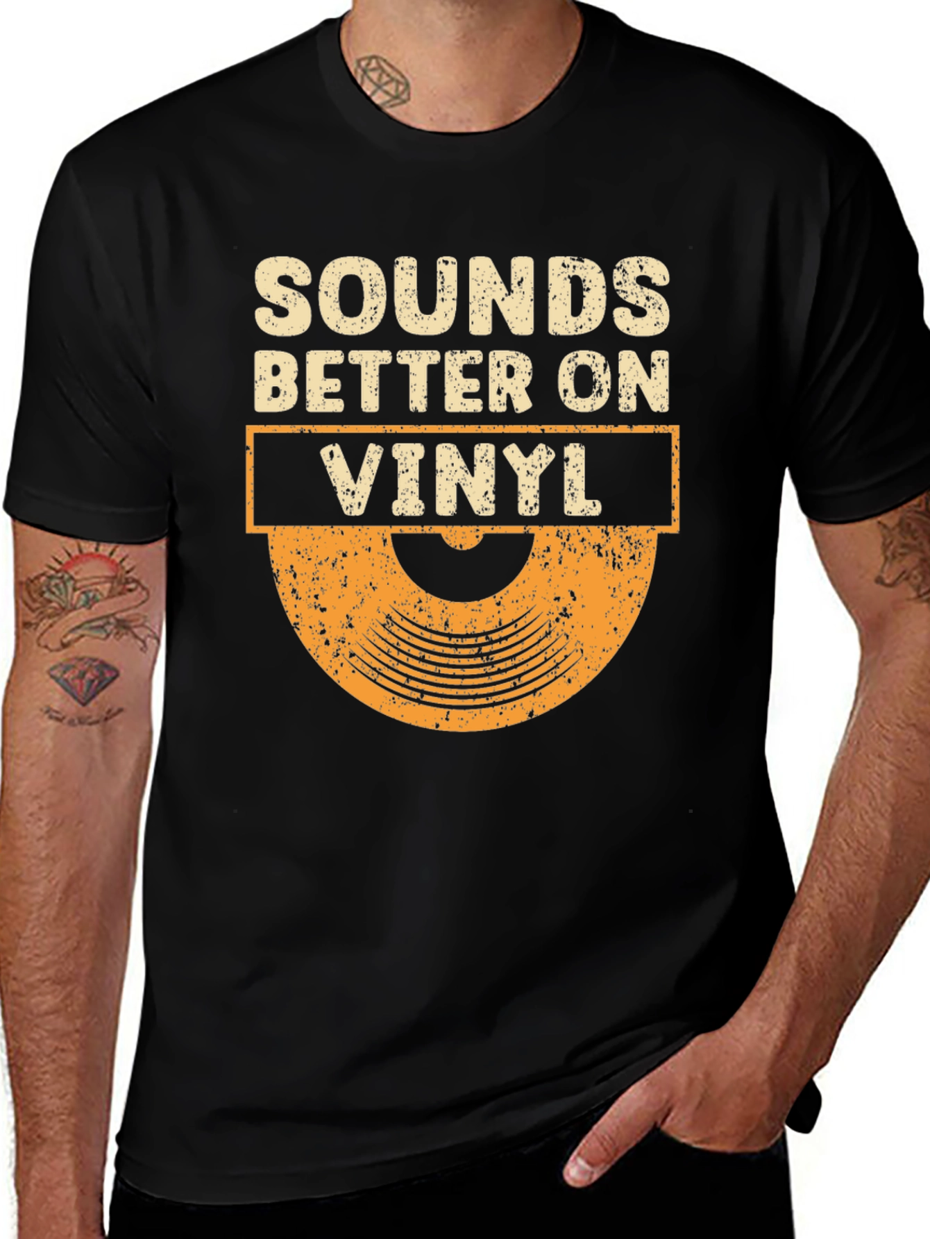 Variant 28 of Sounds Better on Vinyl Graphic Tee - Retro Music Lover T-Shirt
