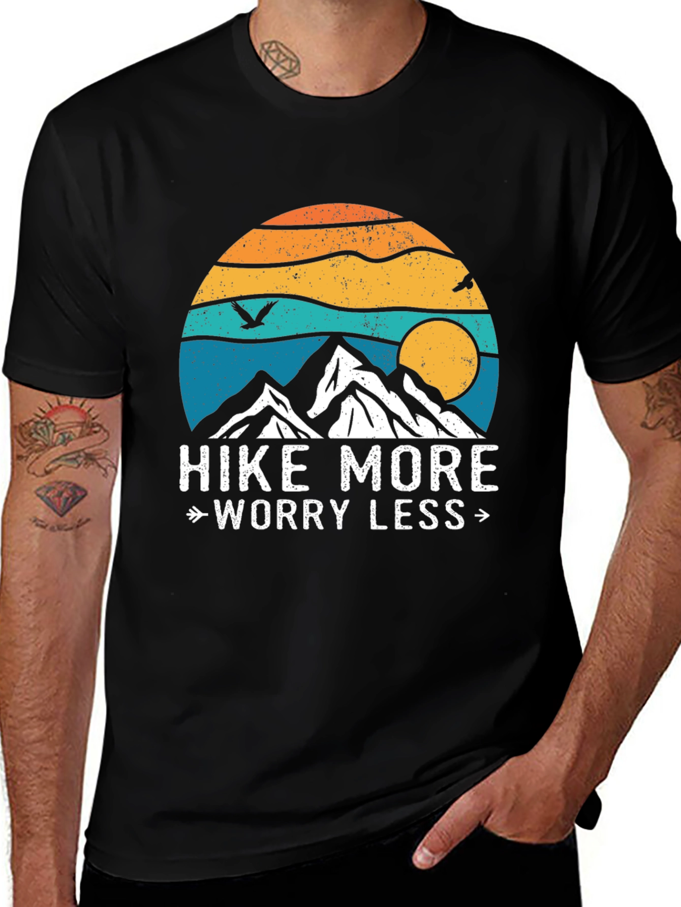 Variant 21 of Hike More Worry Less Graphic Tee - Adventure T-Shirt