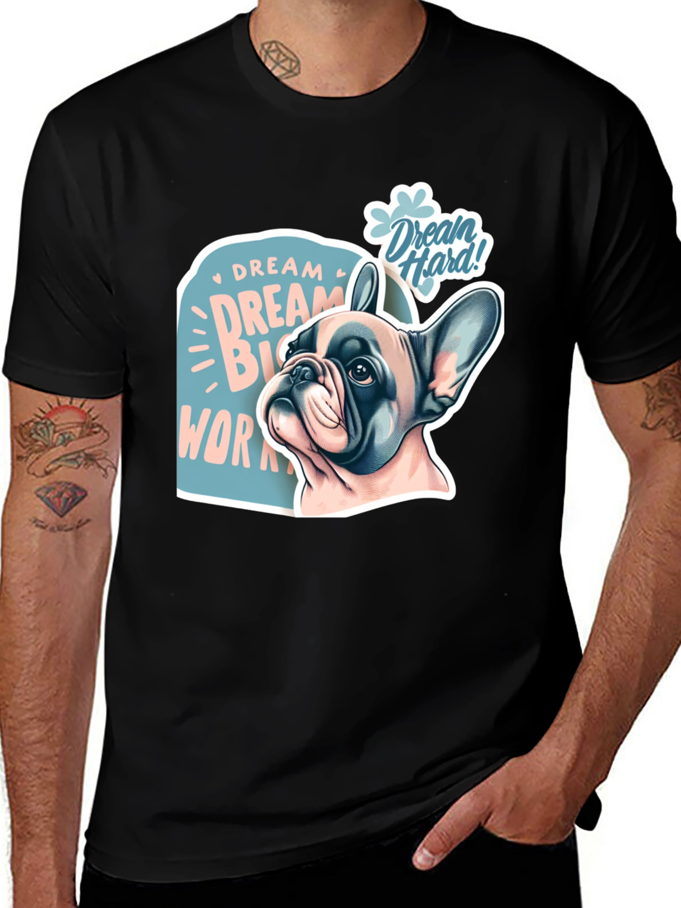 Variant 16 of Dream Big Work Hard Bulldog Graphic T-Shirt