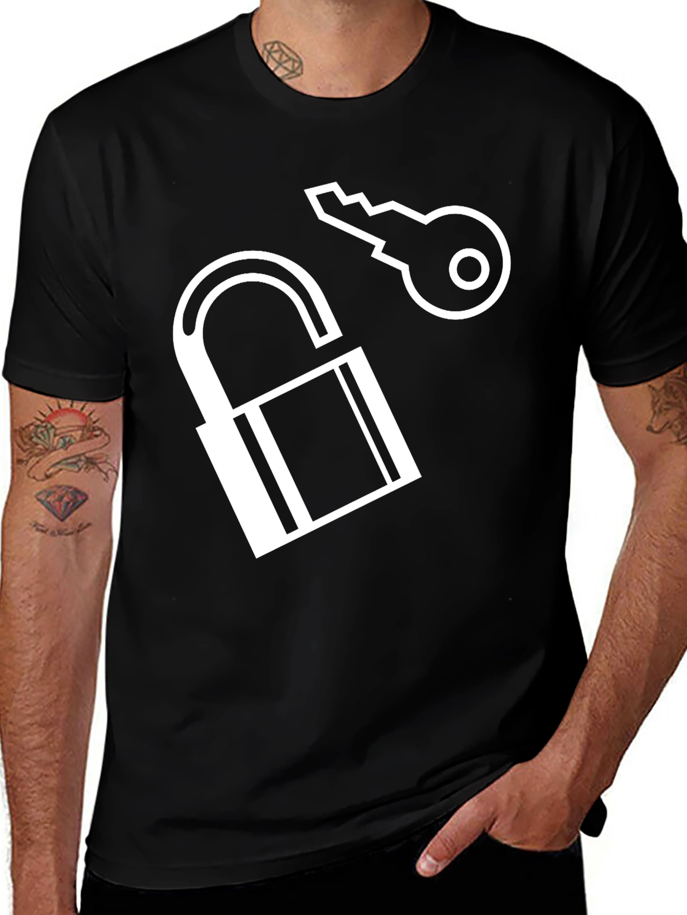 Variant 20 of Unlock Your Style: Lock and Key Graphic Tee