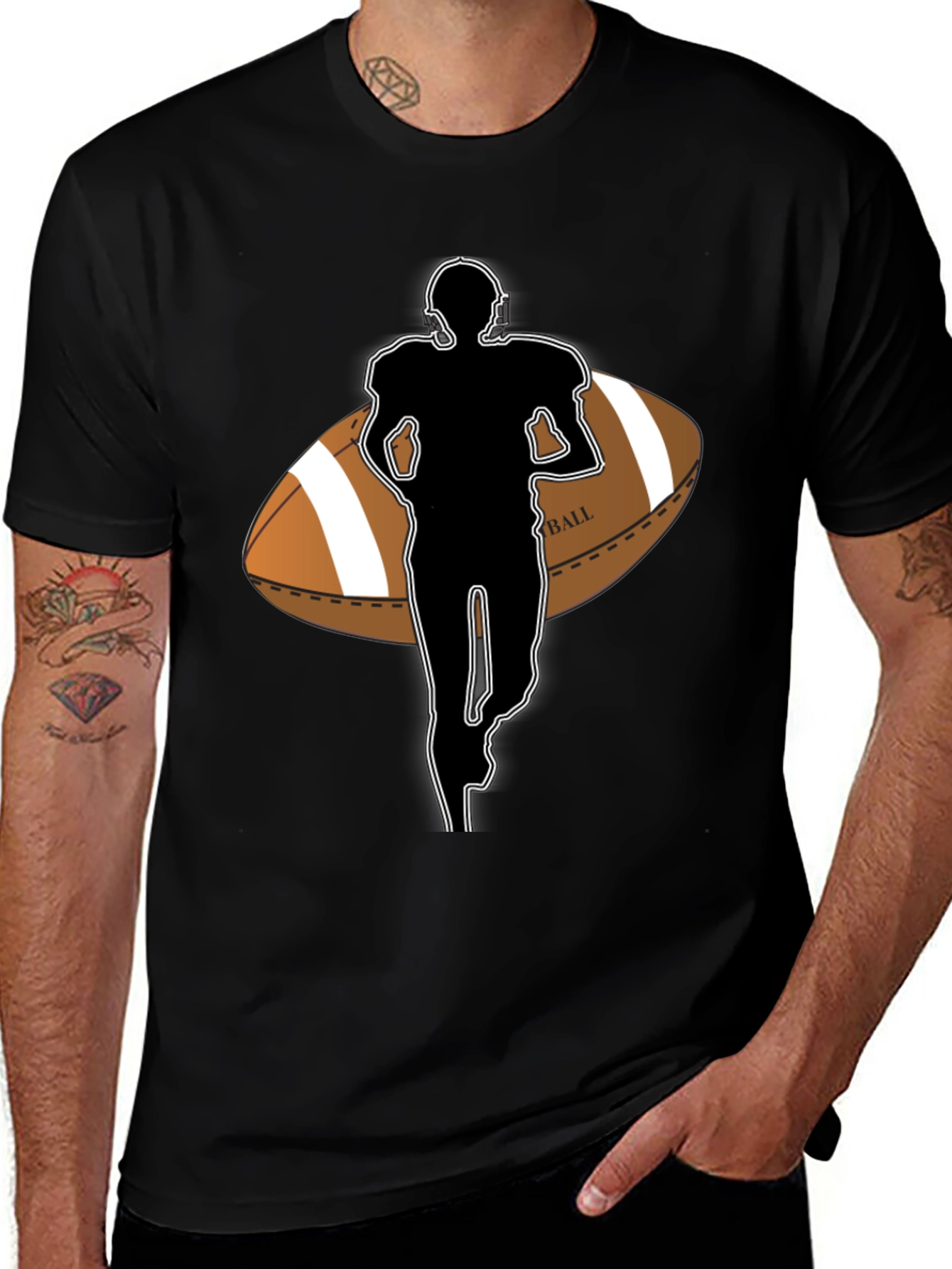 Variant 19 of Football Player Graphic Tee - Touchdown Style