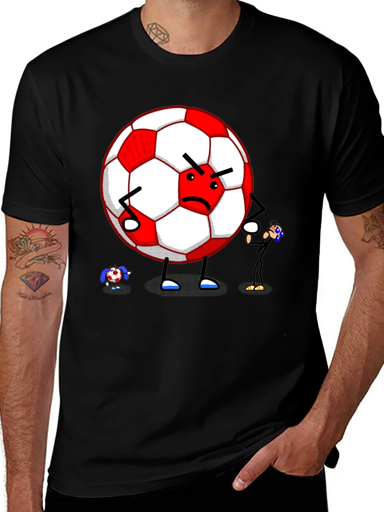 Variant 26 of Angry Soccer Ball Graphic T-Shirt