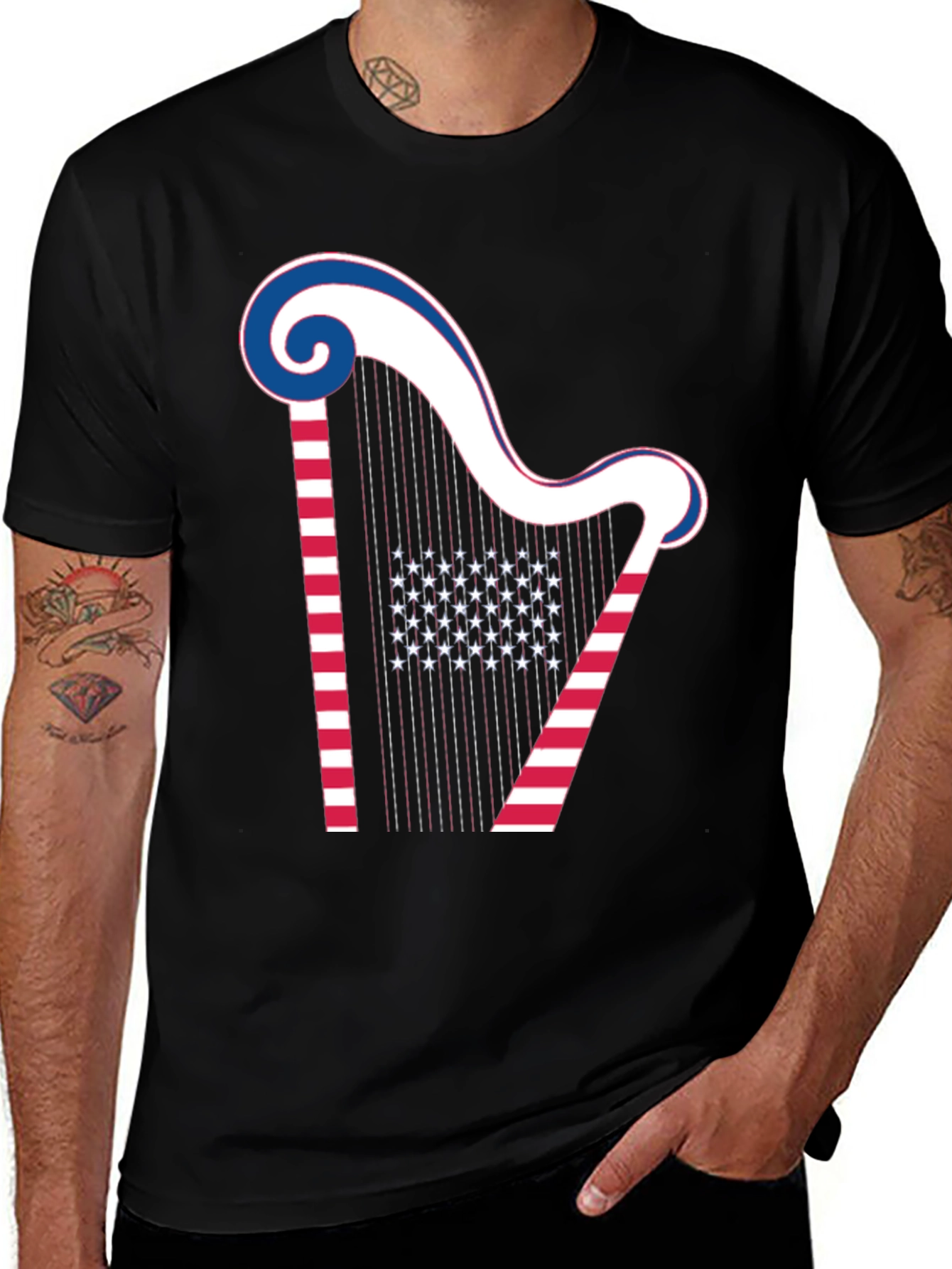 Variant 16 of Patriotic Harp Graphic Tee