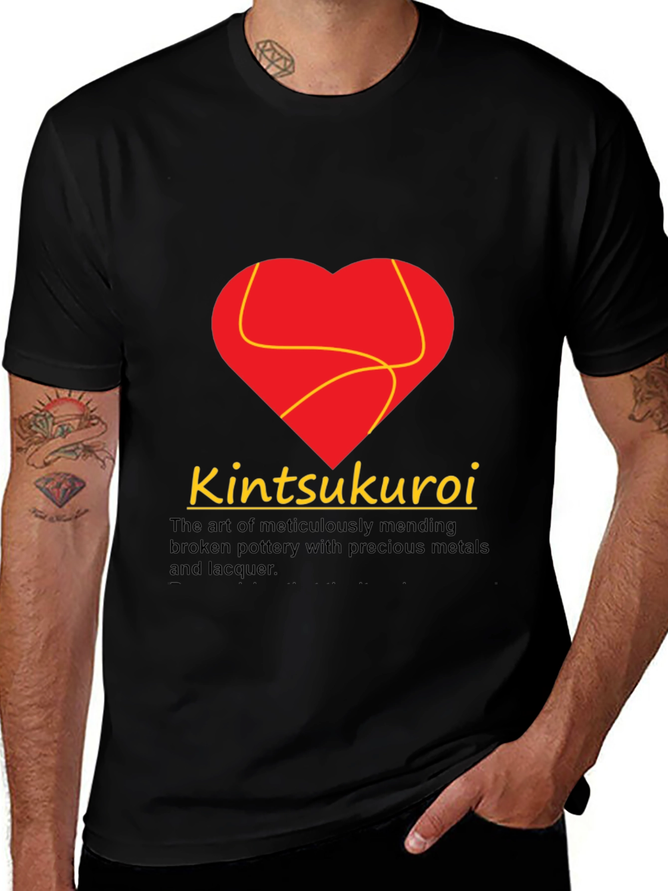 Variant 16 of Kintsukuroi Art Black Graphic T-Shirt