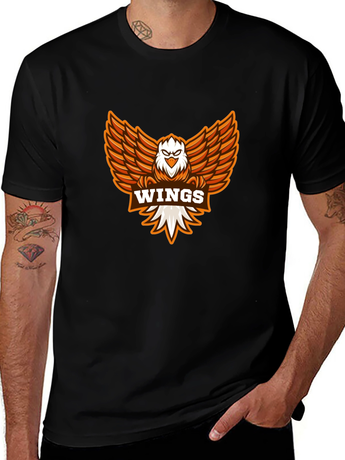 Variant 13 of Wings Graphic Tee - Black