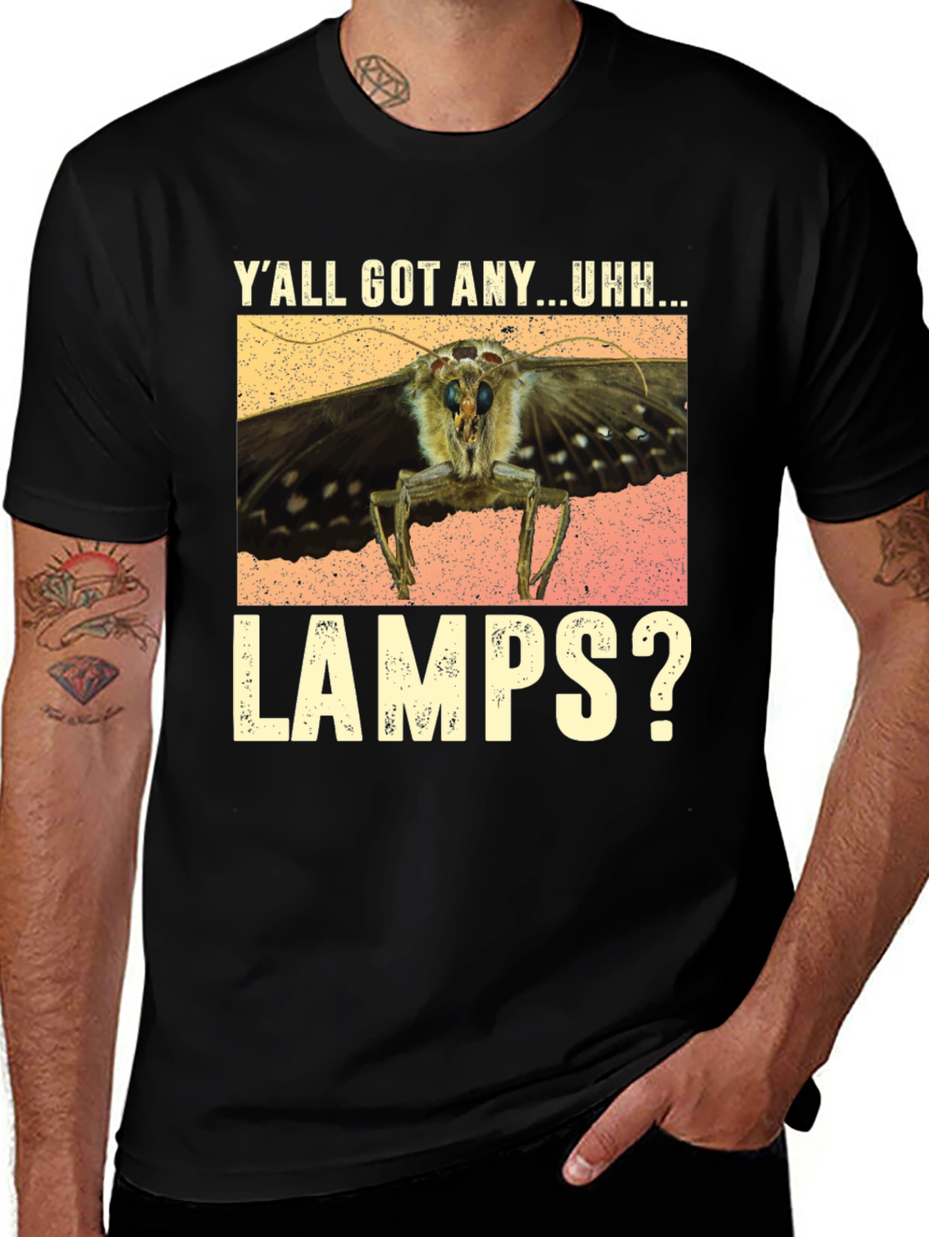 Variant 13 of Moth to a Flame T-Shirt - "Y'all Got Any Lamps?"