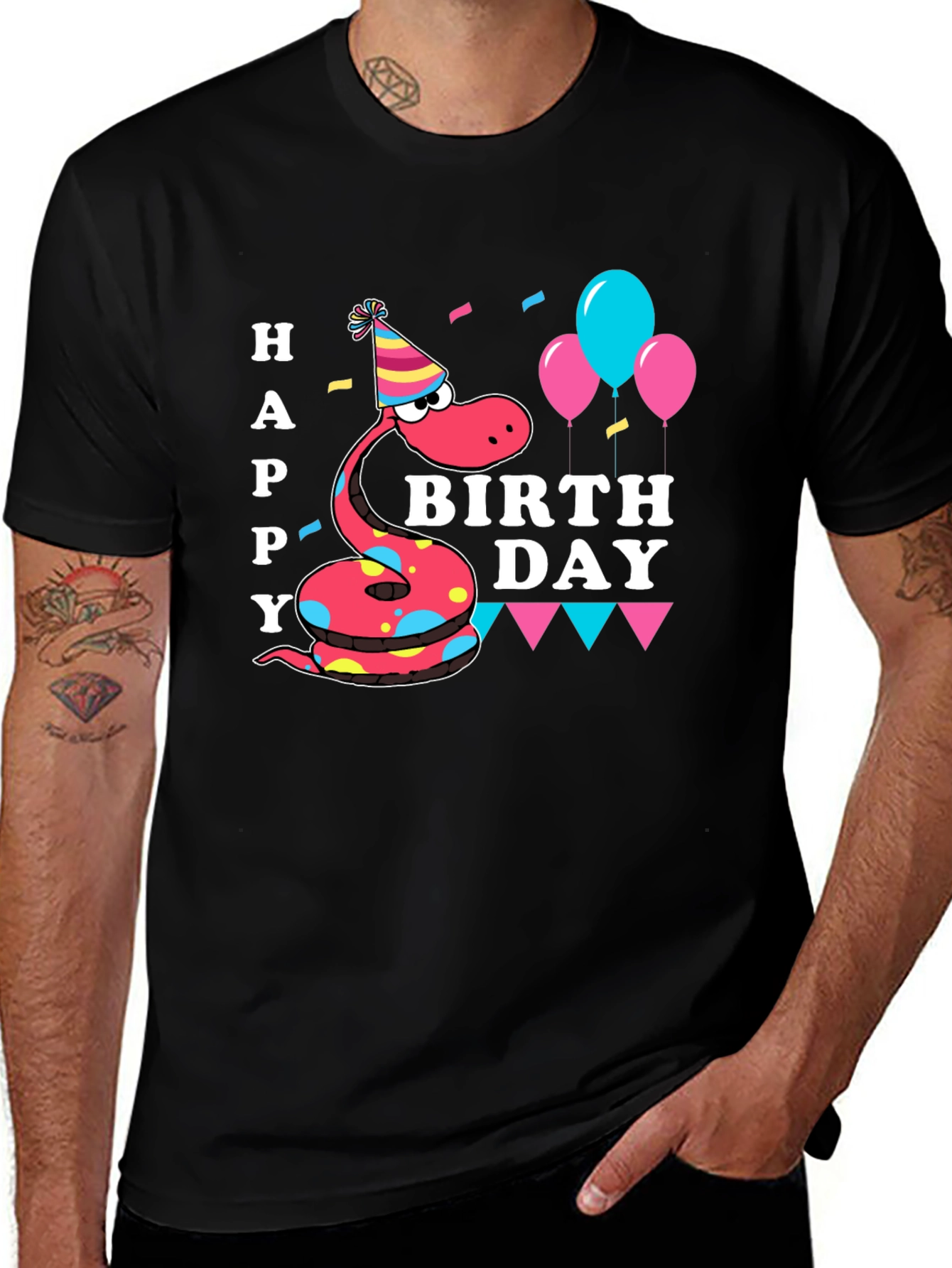 Variant 3 of Happy Birthday Snake T-Shirt - Party Time!