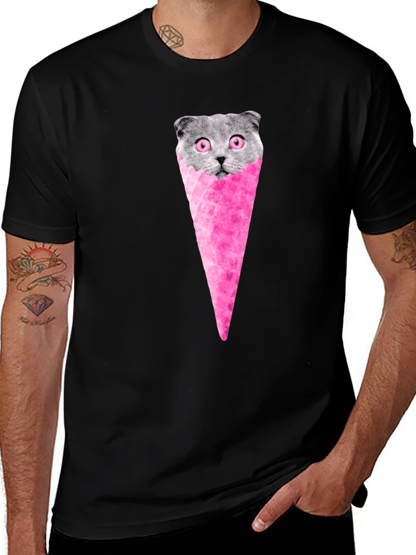 Variant 21 of Cat Ice Cream Cone Graphic Tee