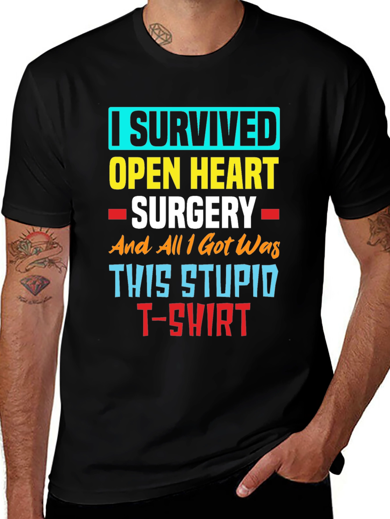 Variant 11 of I Survived Open Heart Surgery T-Shirt