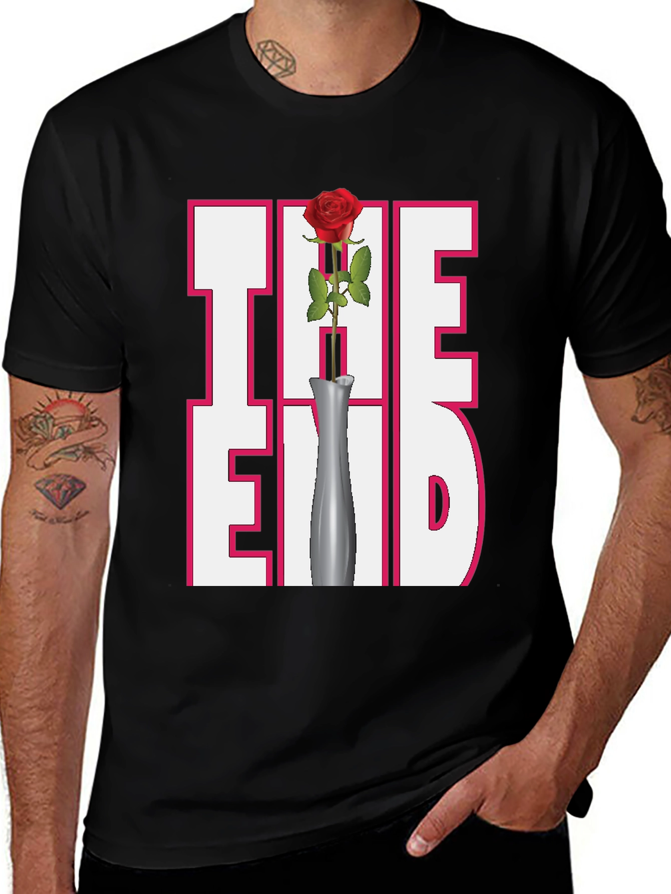 The End Rose T-Shirt - Black Graphic Tee