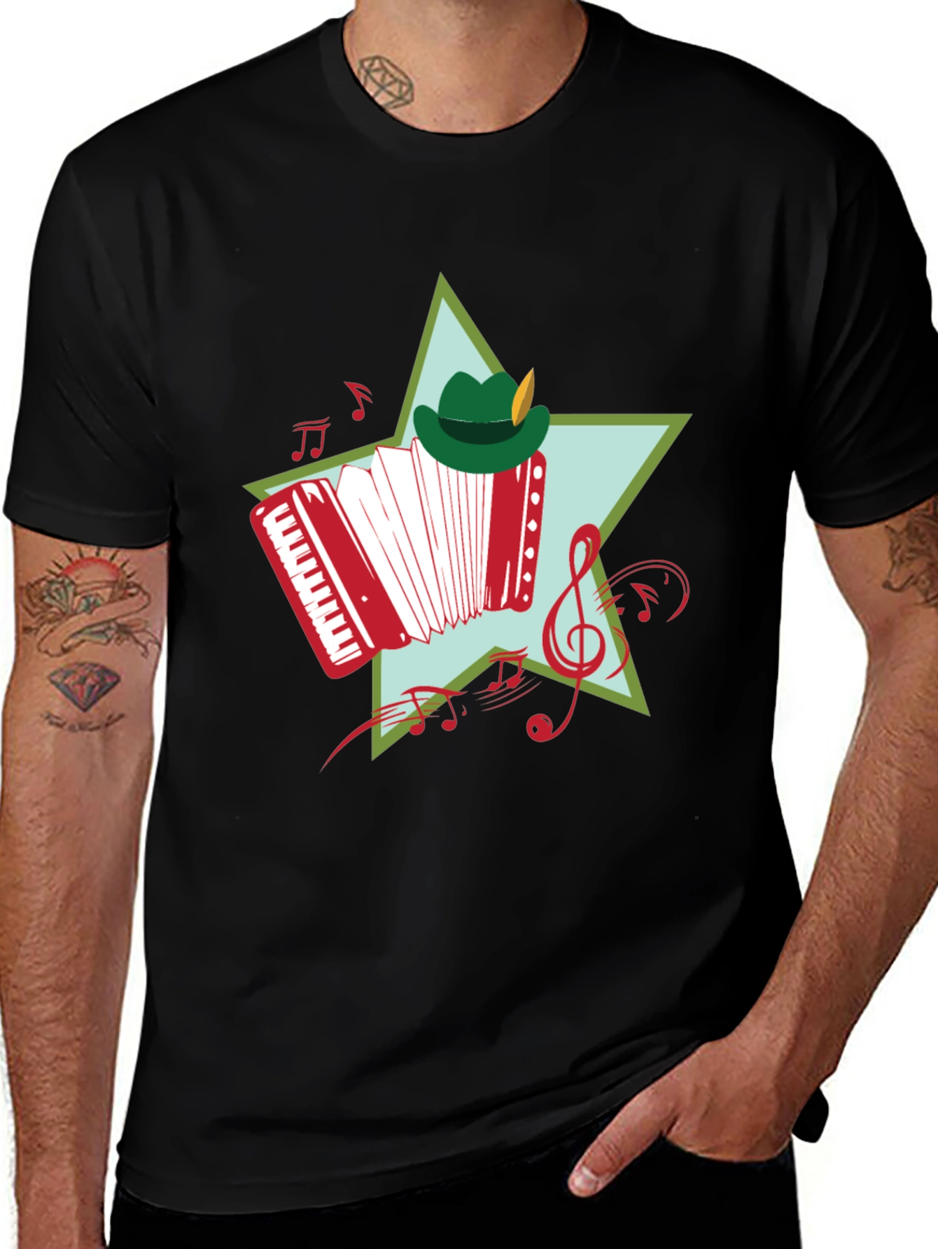 Variant 26 of Accordion Star Graphic Tee - Oktoberfest Style