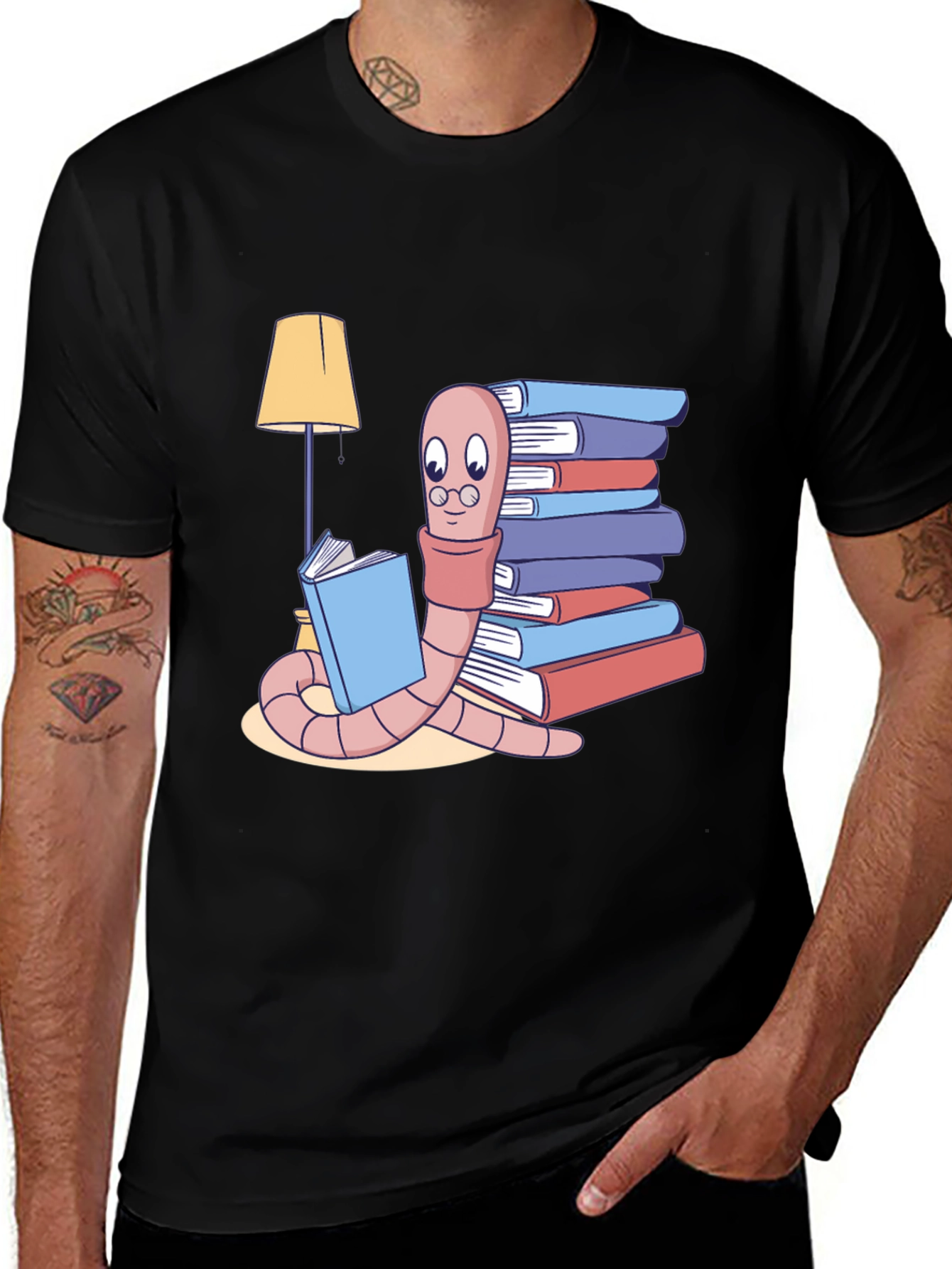 Variant 7 of Bookworm T-Shirt - Cute Literary Worm Design