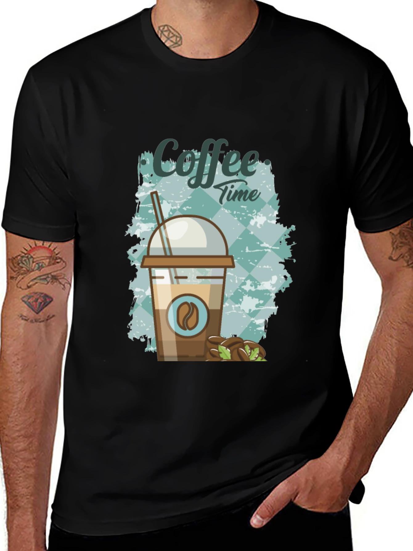 Variant 16 of Coffee Time Graphic Tee - Unisex Black T-Shirt