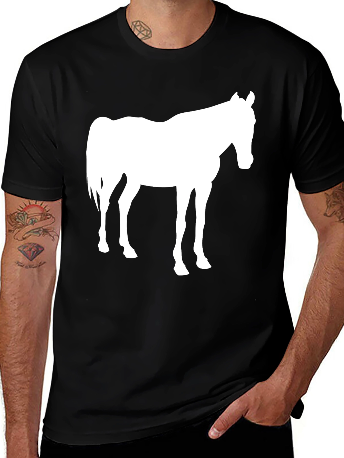 Variant 13 of Black Horse Silhouette T-Shirt