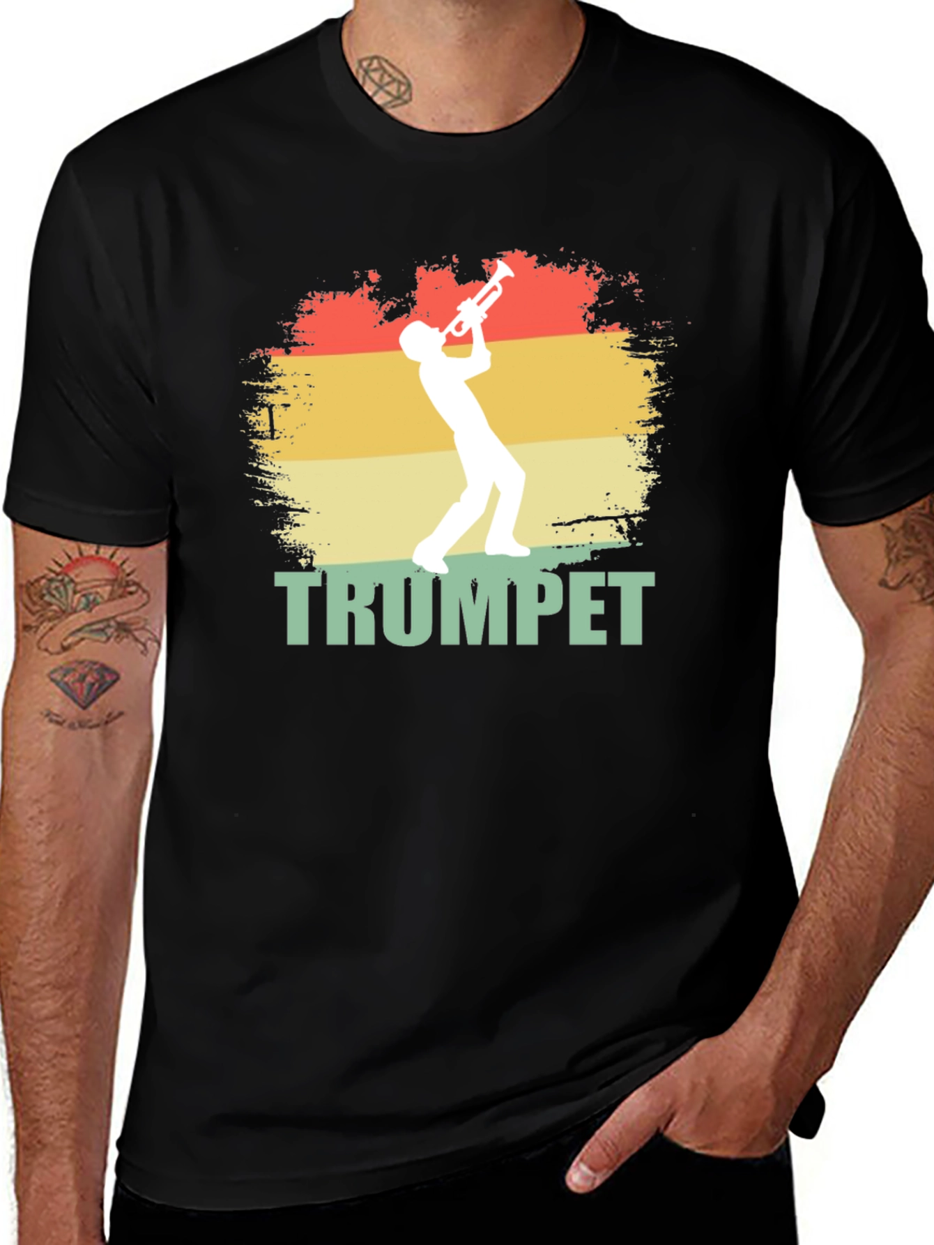 Variant 27 of Retro Trumpet Player T-Shirt - Vintage Style Tee