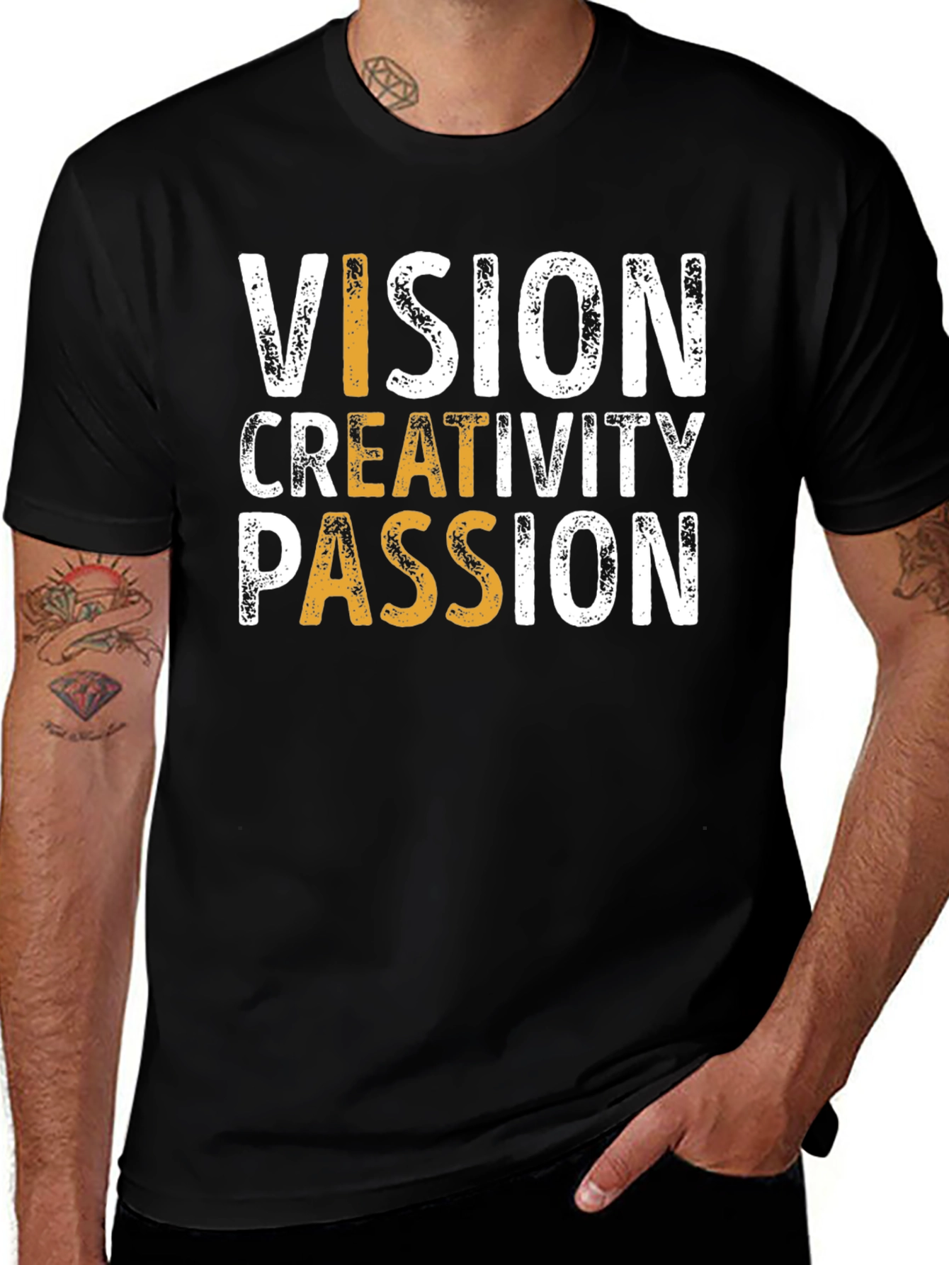 Variant 11 of Vision Creativity Passion T-Shirt - Black Graphic Tee