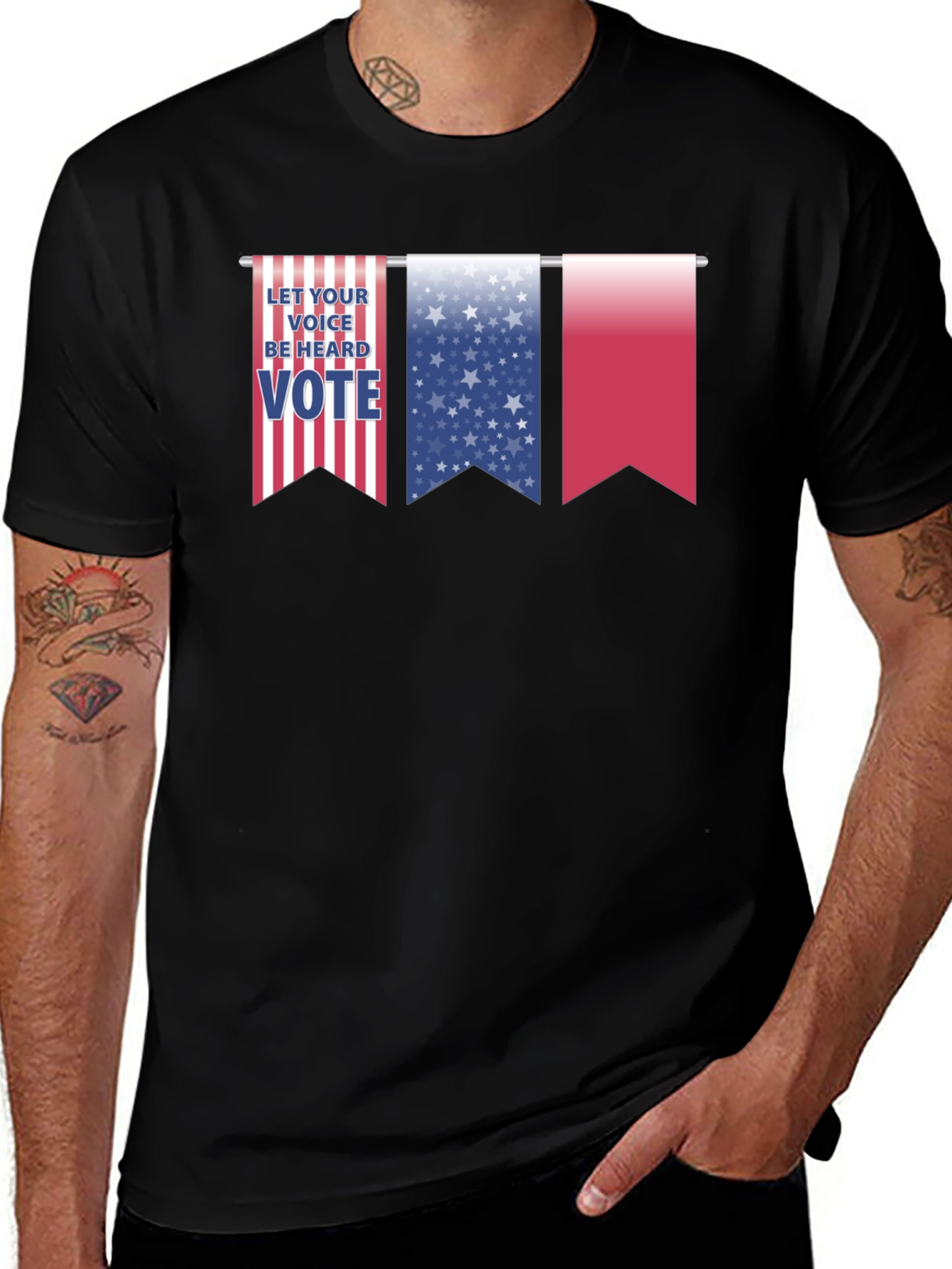 Patriotic Vote Graphic T-Shirt - Let Your Voice Be Heard