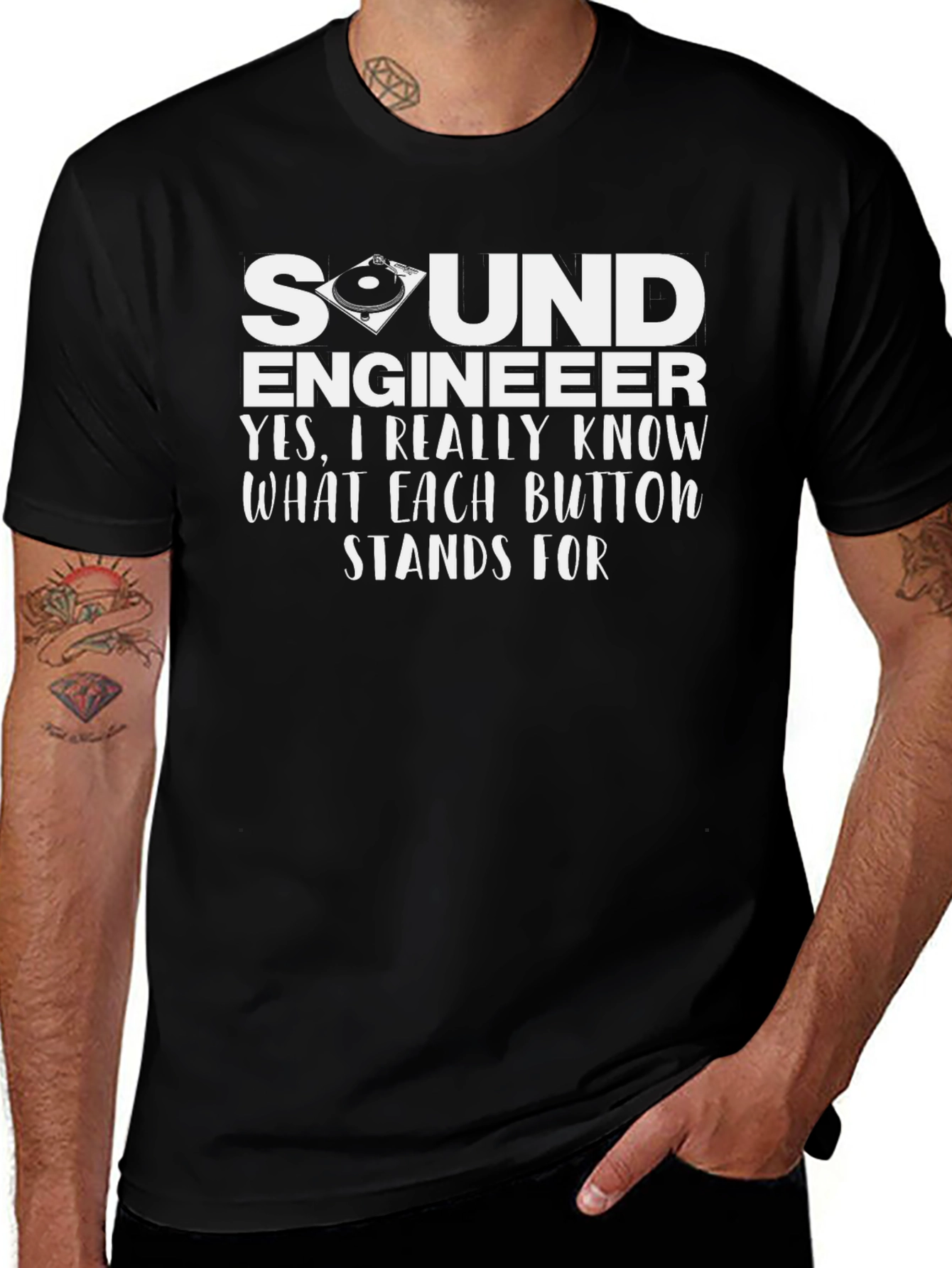 Variant 19 of Sound Engineer T-Shirt: Yes, I Know Buttons!