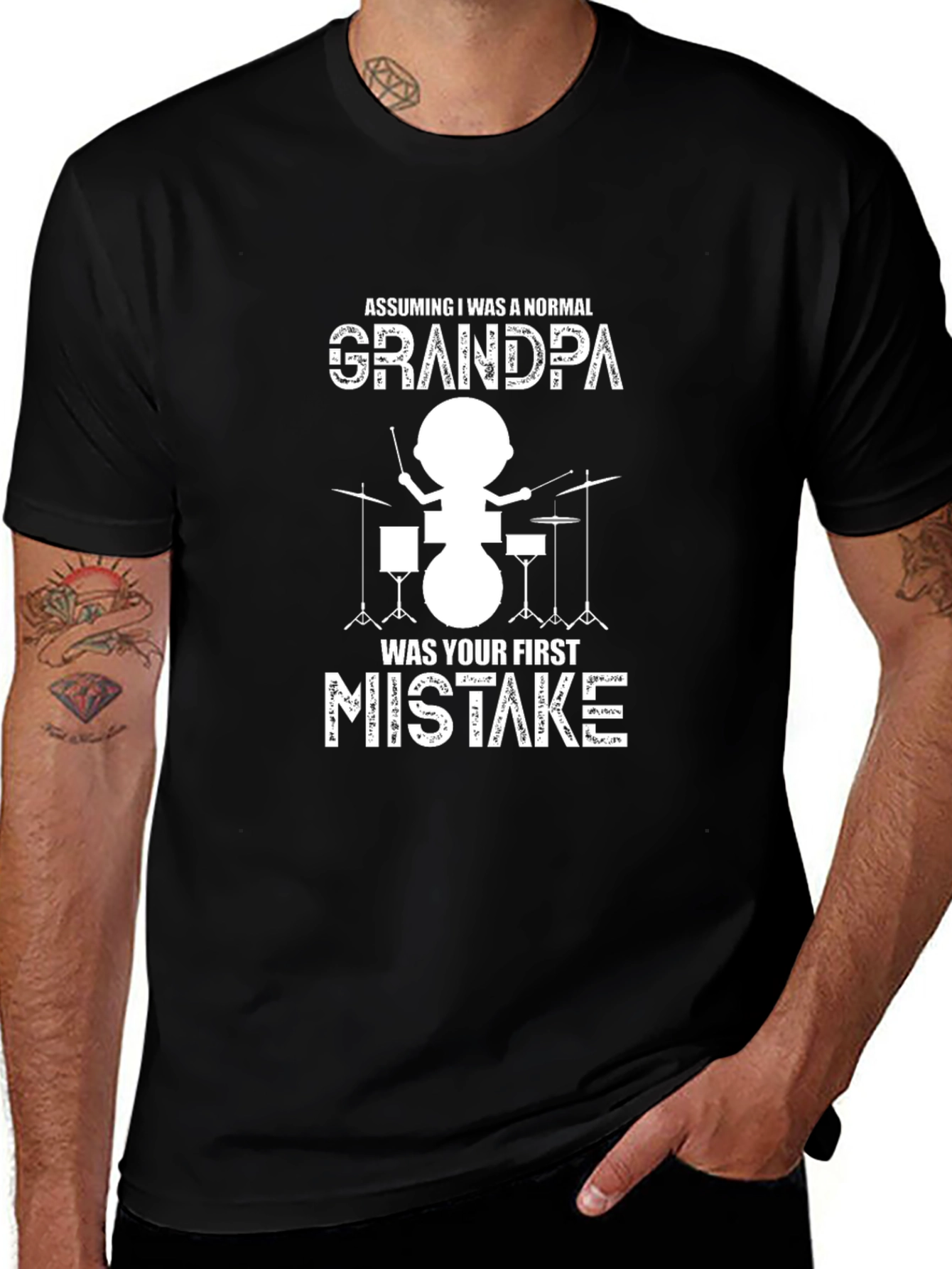 Grandpa Drummer Graphic Tee