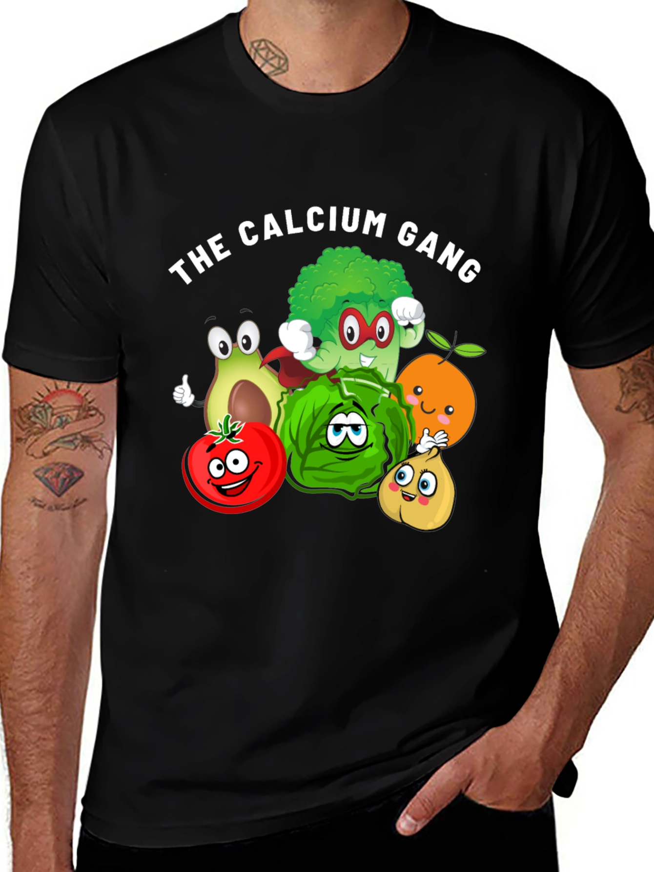 Variant 4 of Calcium Gang T-Shirt - Healthy Food Tee