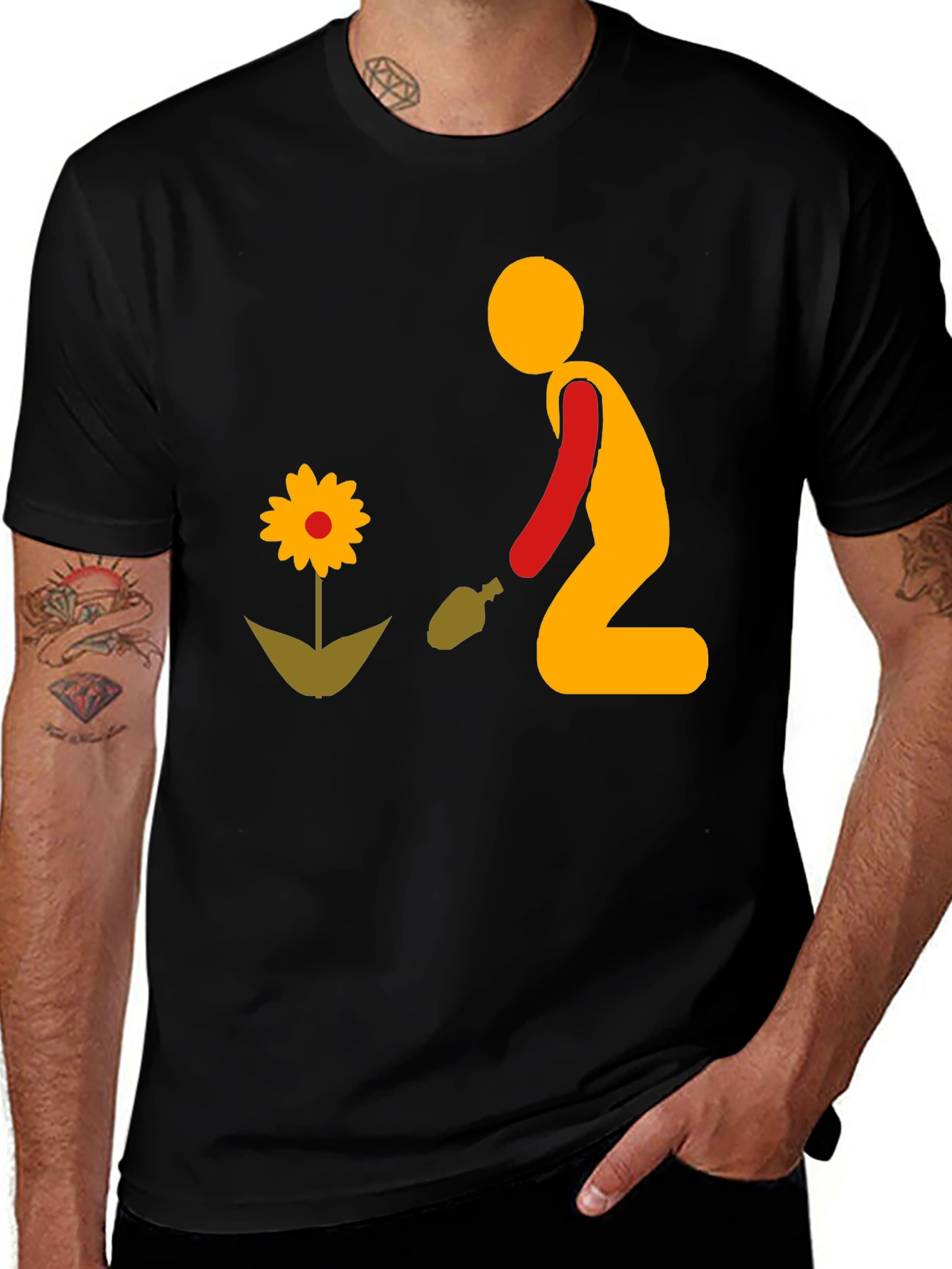 Variant 26 of Gardener Graphic Tee - Black Cotton T-Shirt