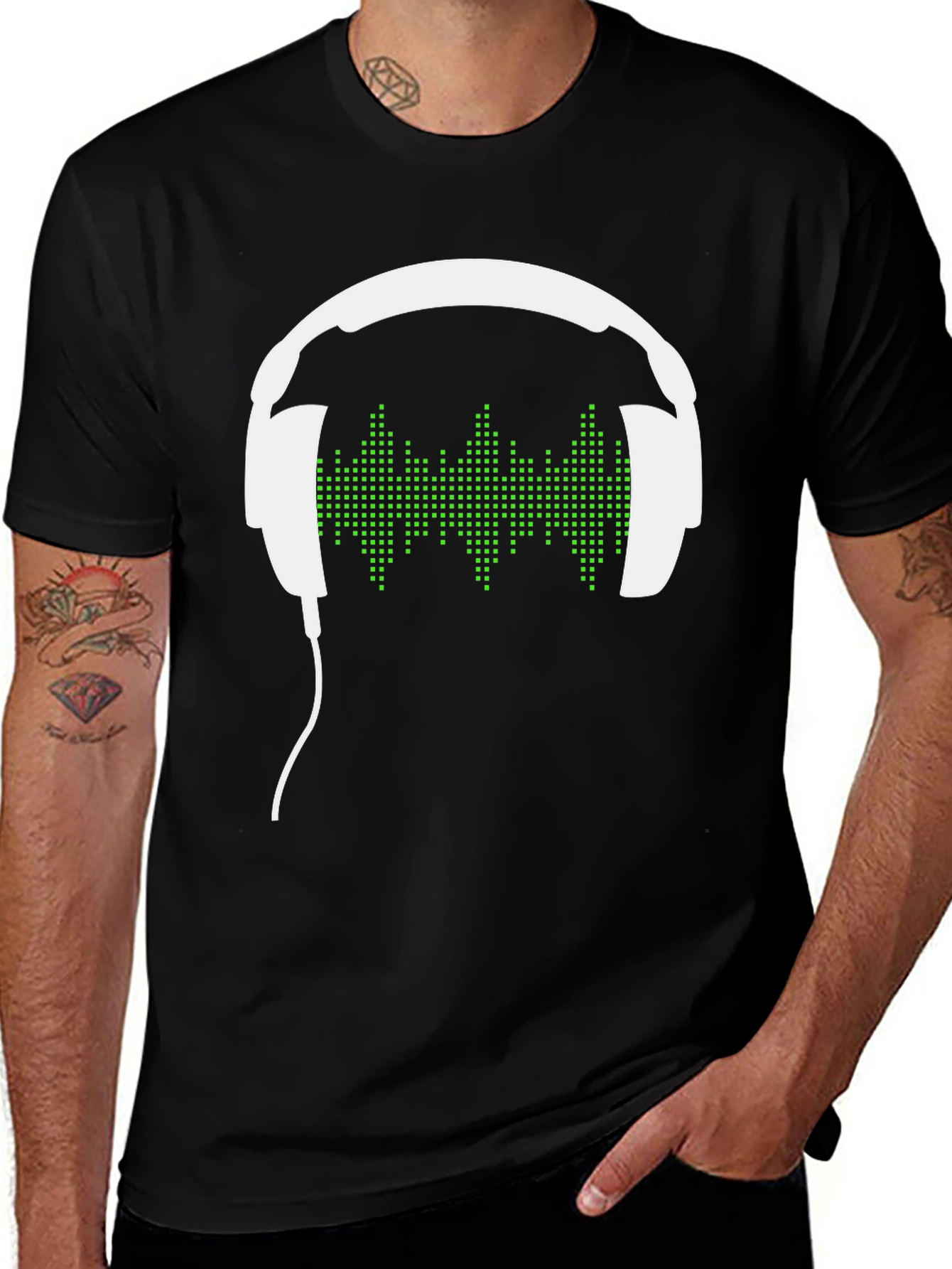 Variant 5 of Cool Headphone Graphic T-Shirt - Music Lover