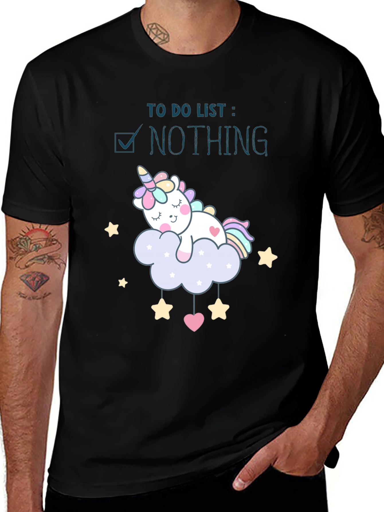 Variant 24 of Unicorn "To Do List: Nothing" Graphic T-Shirt